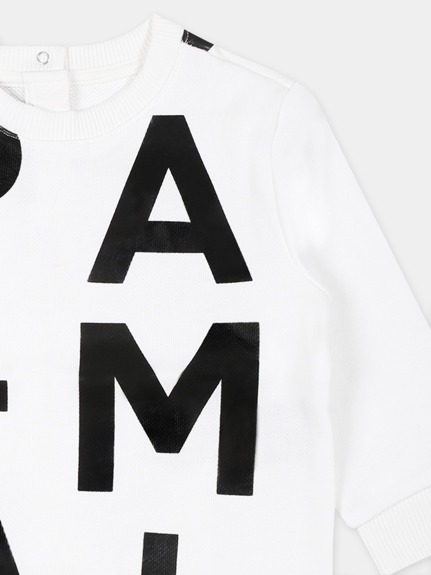 Felpa bianca per neonati con logo