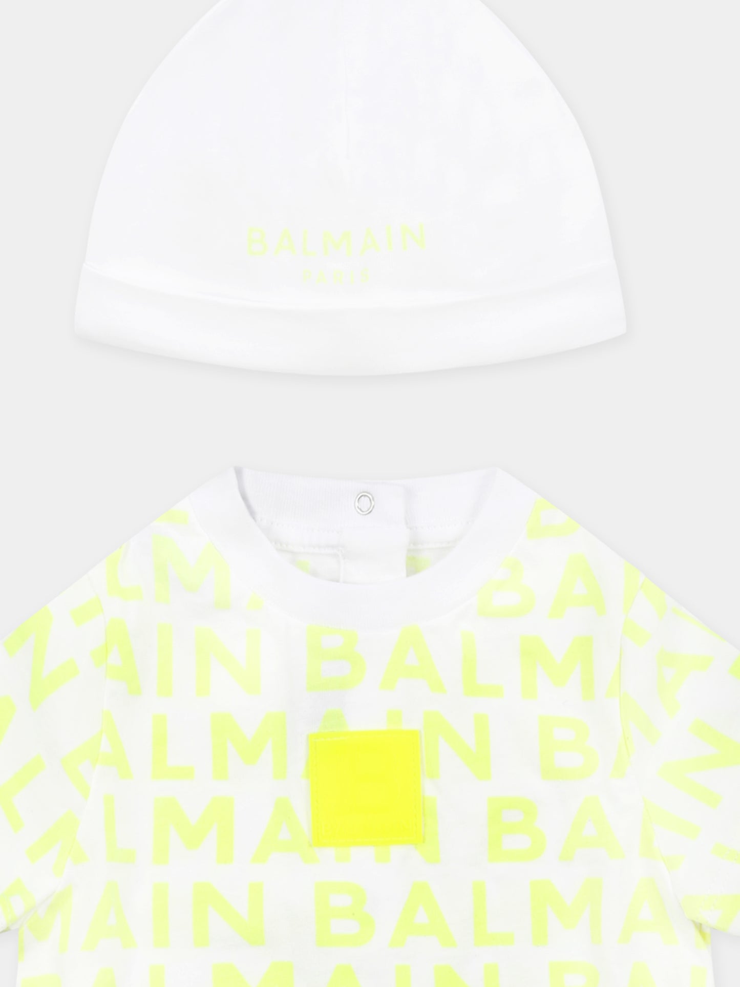 Pagliaccetto giallo per neonati con logo