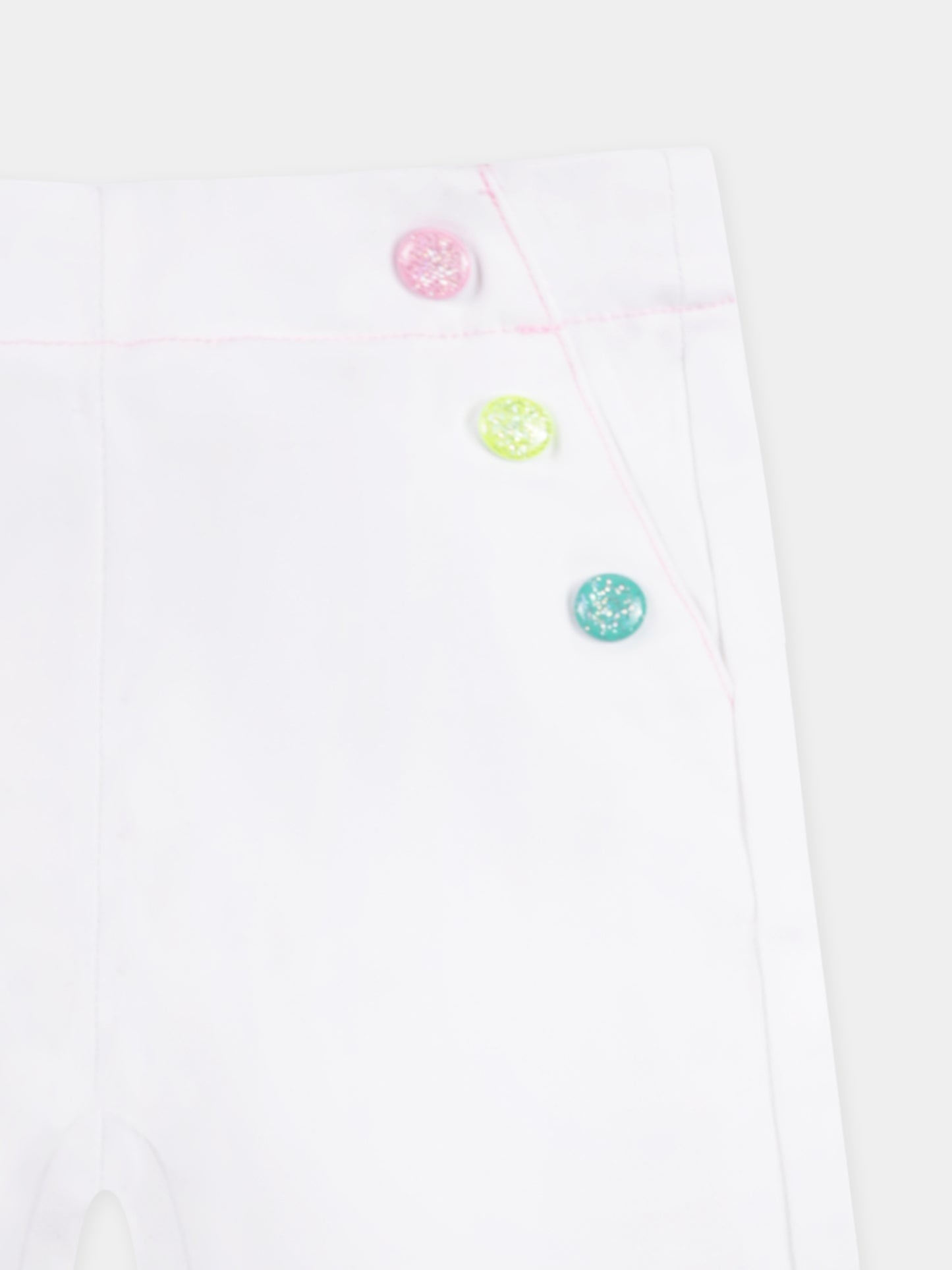 Pantaloni bianchi per bambina con logo