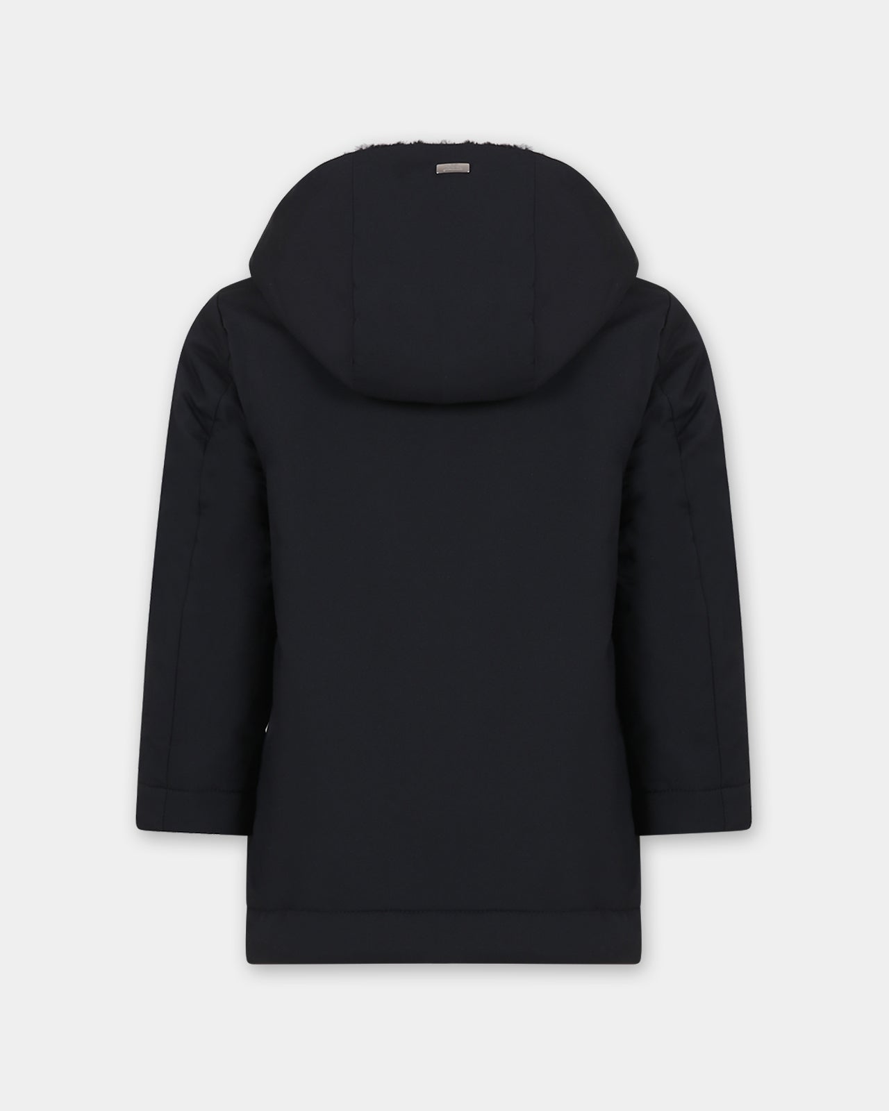 Parka nero per bambino con logo