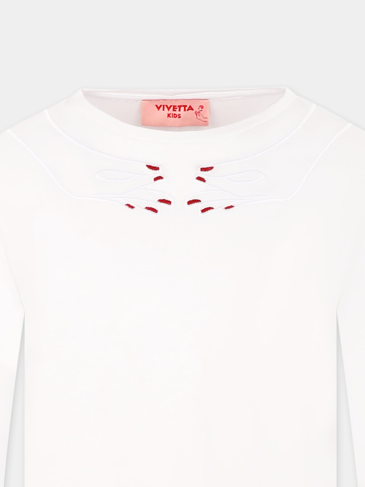 T-shirt bianca per bambina con mani