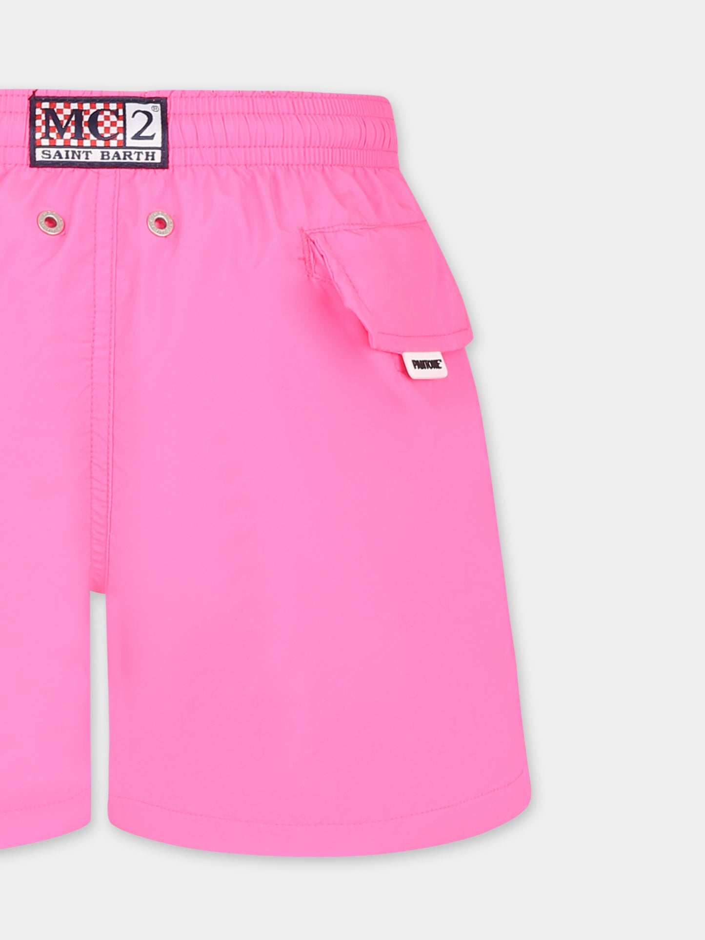 Boxer mare fucsia per bambino con logo