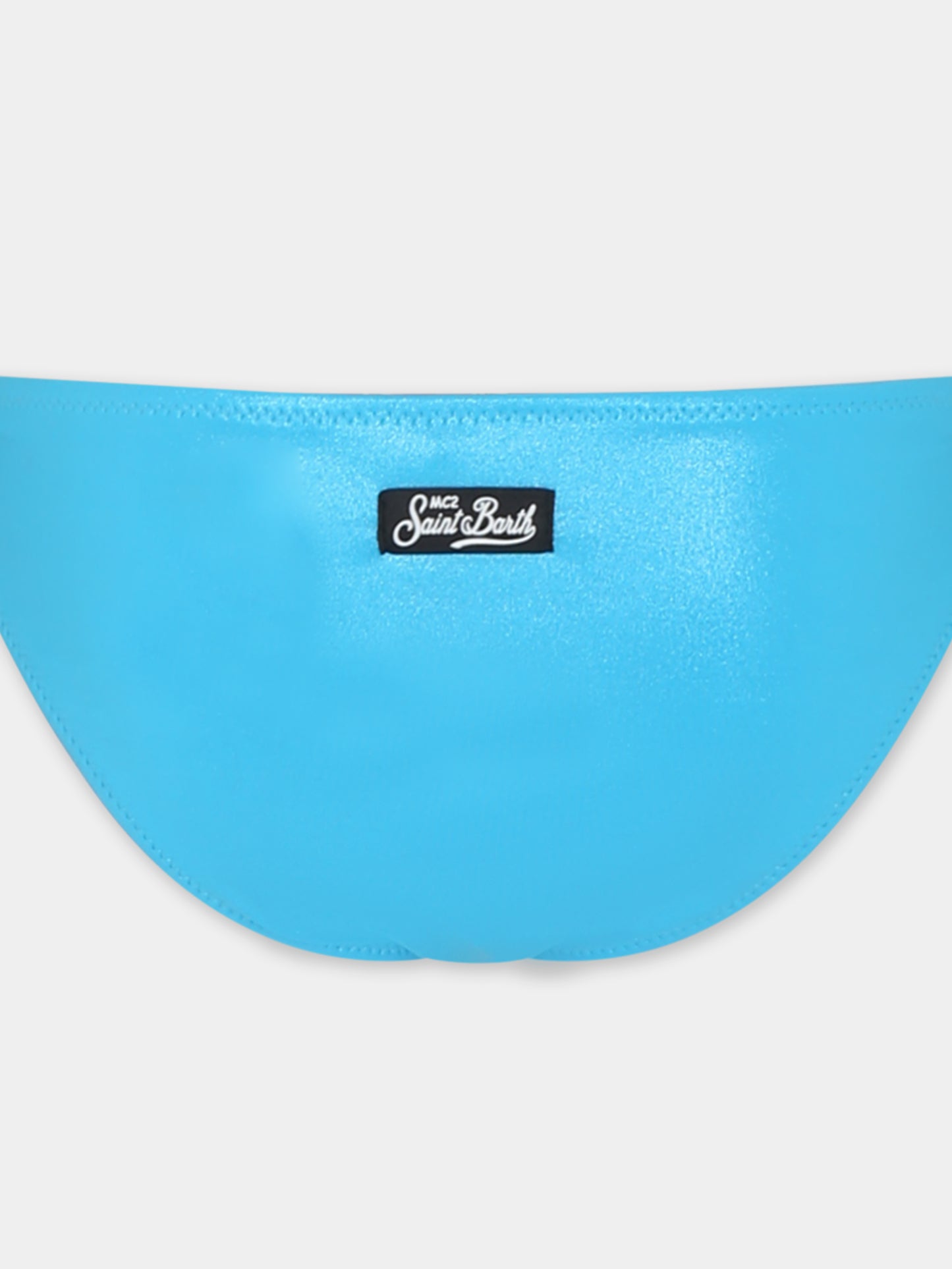 Bikini celeste per bambina con logo