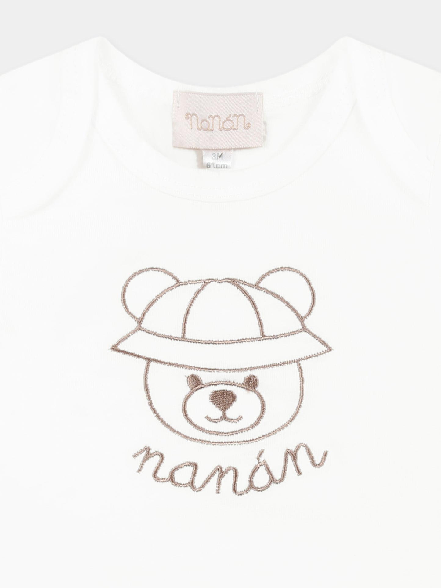 Body bianco per neonato con orsetto