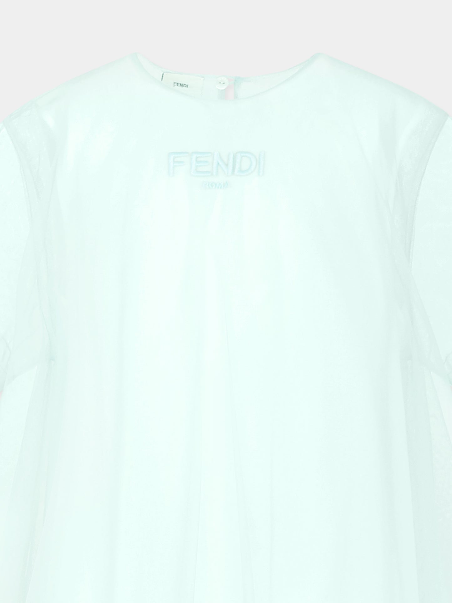 Vestito verde per bambina con logo