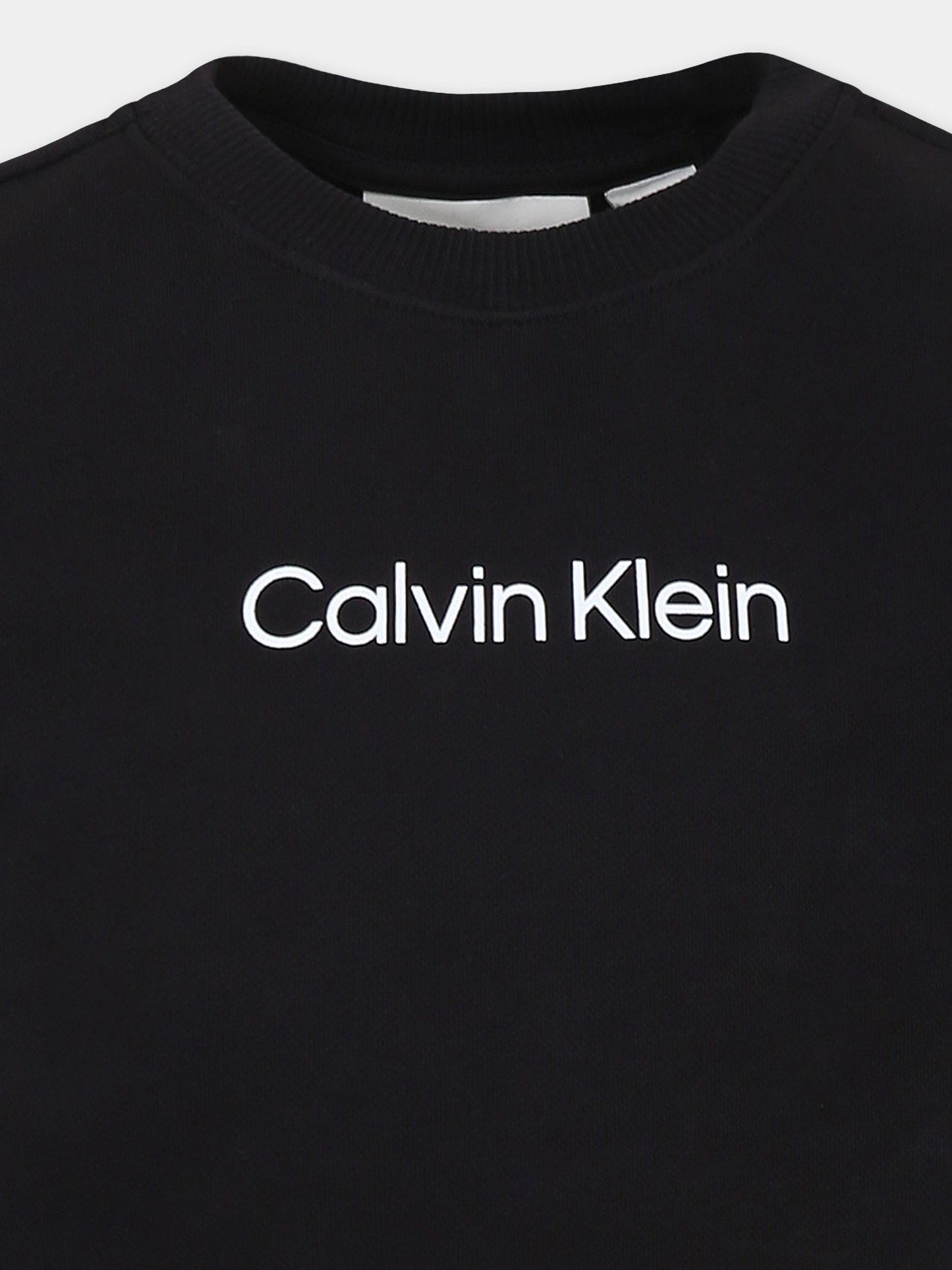 Felpa nera per bambini con logo