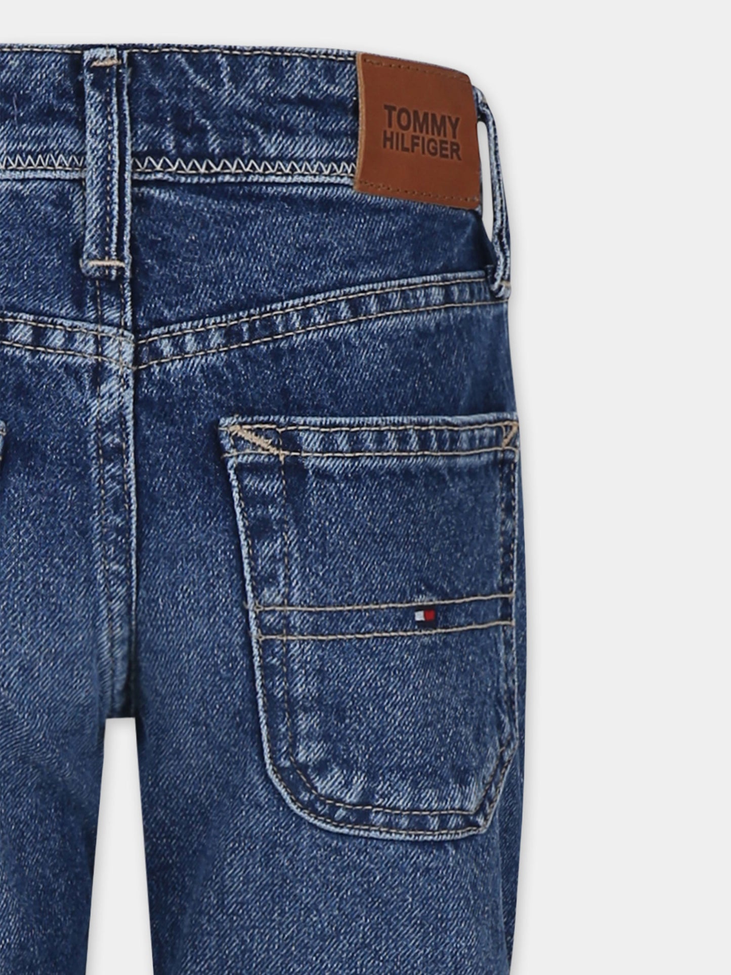Jeans blu per bambino con bandierina,Tommy Hilfiger Junior,KB0KB09044 1BL