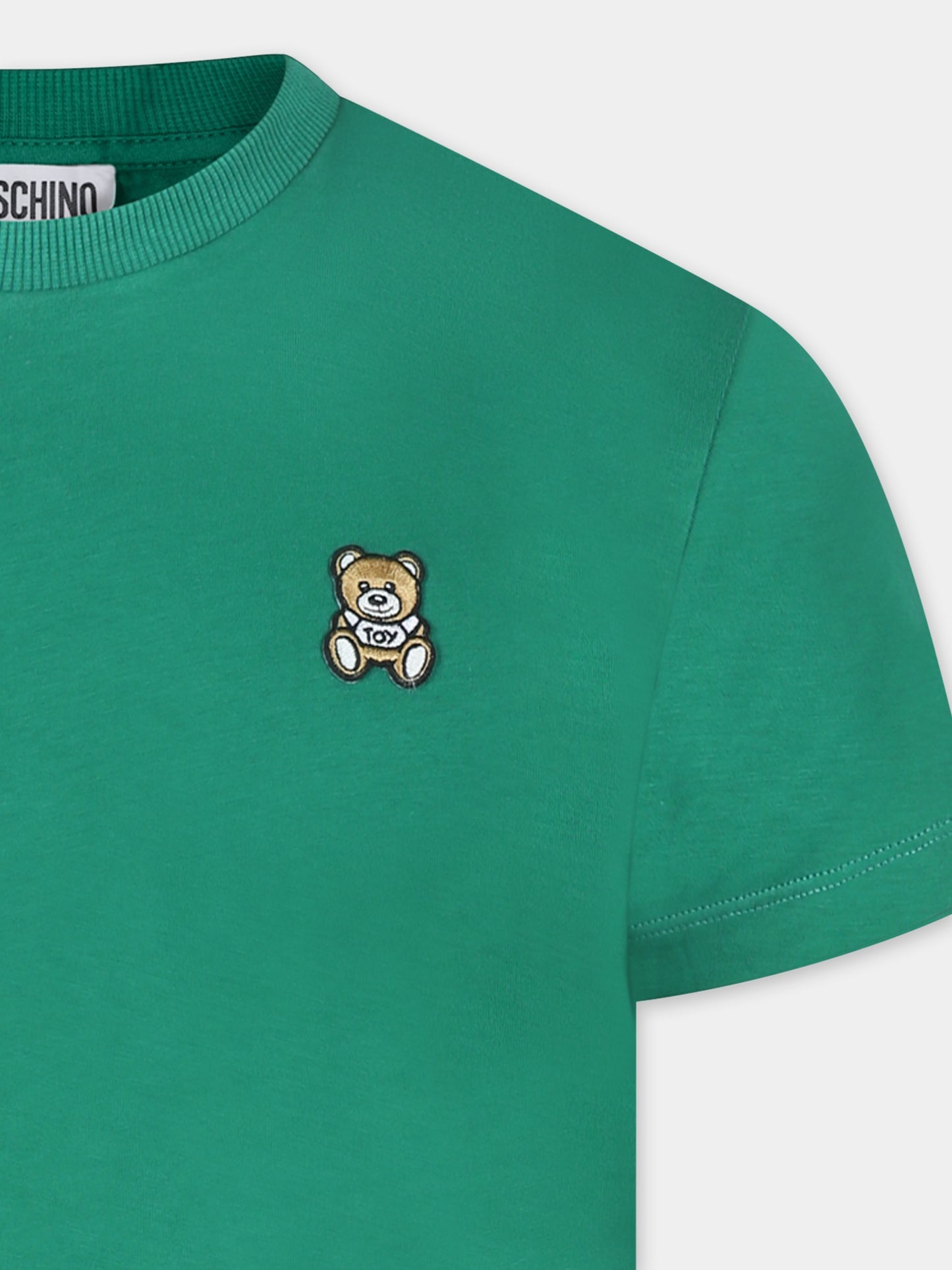 T-shirt verde per bambini con Teddy Bear
