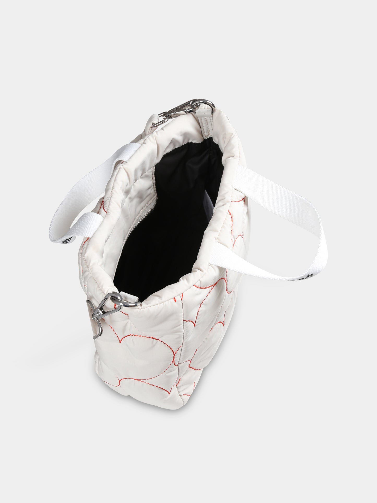 Borsa avorio per bambina con cuori e logo,Mc2 Saint Barth,PUF0006 00152E