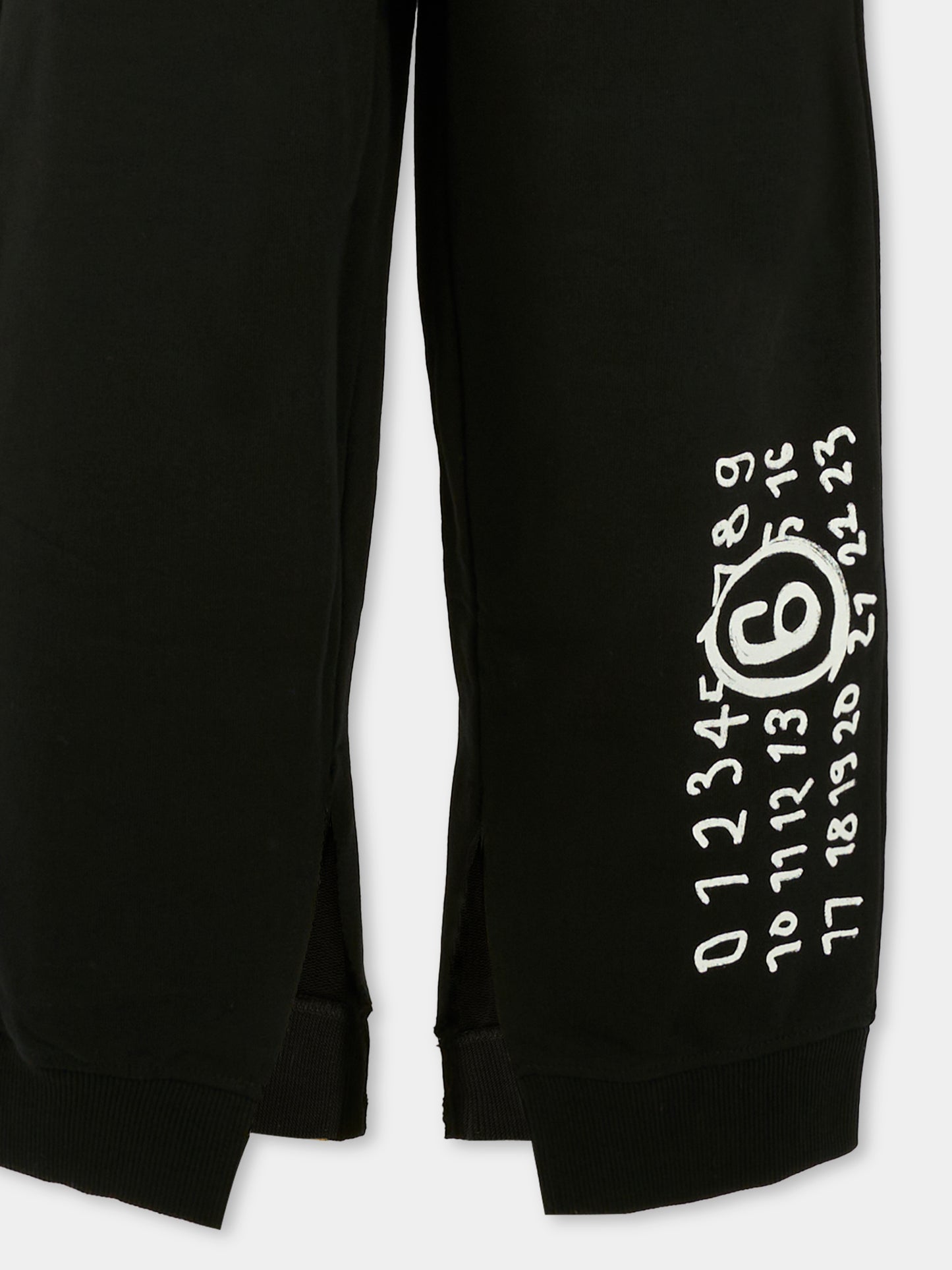 Pantaloni neri per bambini con logo,Mm6 Maison Margiela,M60895-MM02X-M6900