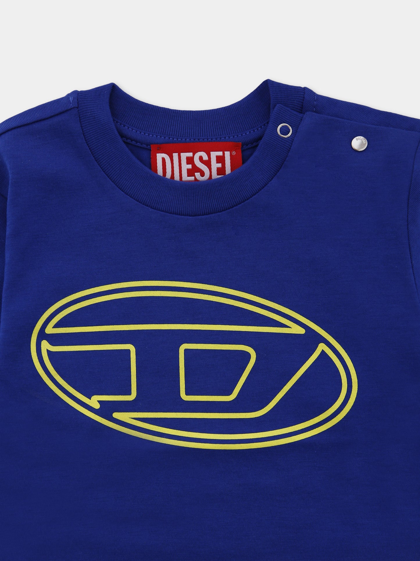 T-shirt blu per neonato con logo,Diesel,K00712-00YI9-K89G