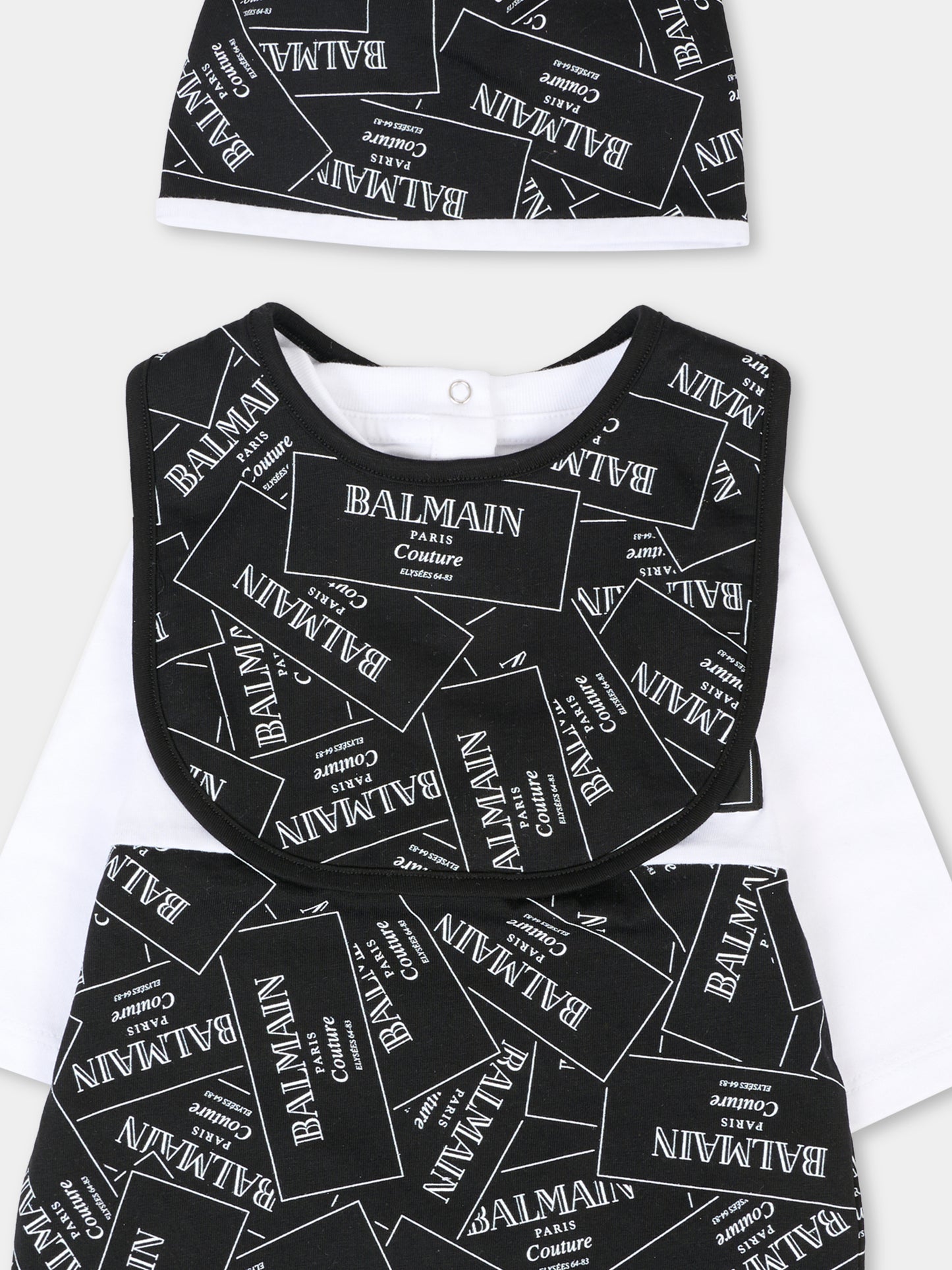 Set tutina nero per neonati con logo,Balmain Kids,BXB57A-Z3332 930BC