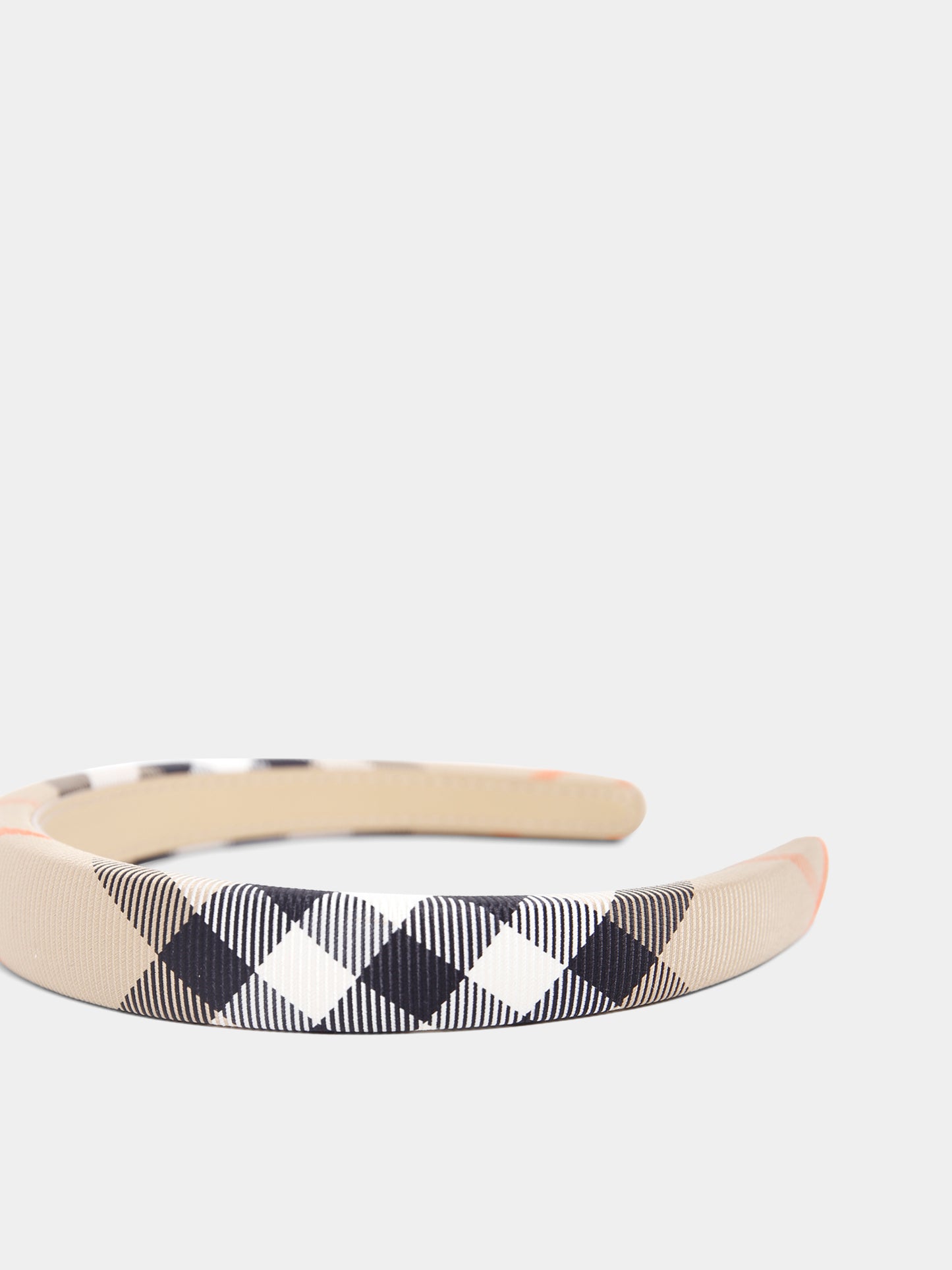 Cerchietto beige per bambina con check vintage,Burberry Kids,8108699 B9368