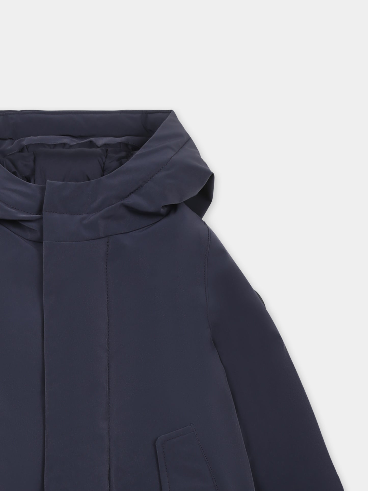 Piumino blu per neonati con logo