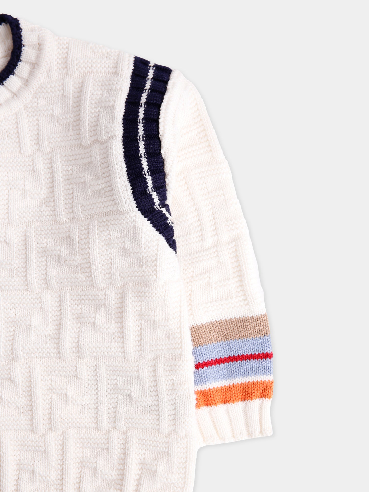 Maglione avorio con FF all-over per neonati,Fendi Kids,BMG110 AUKN F0ZA0