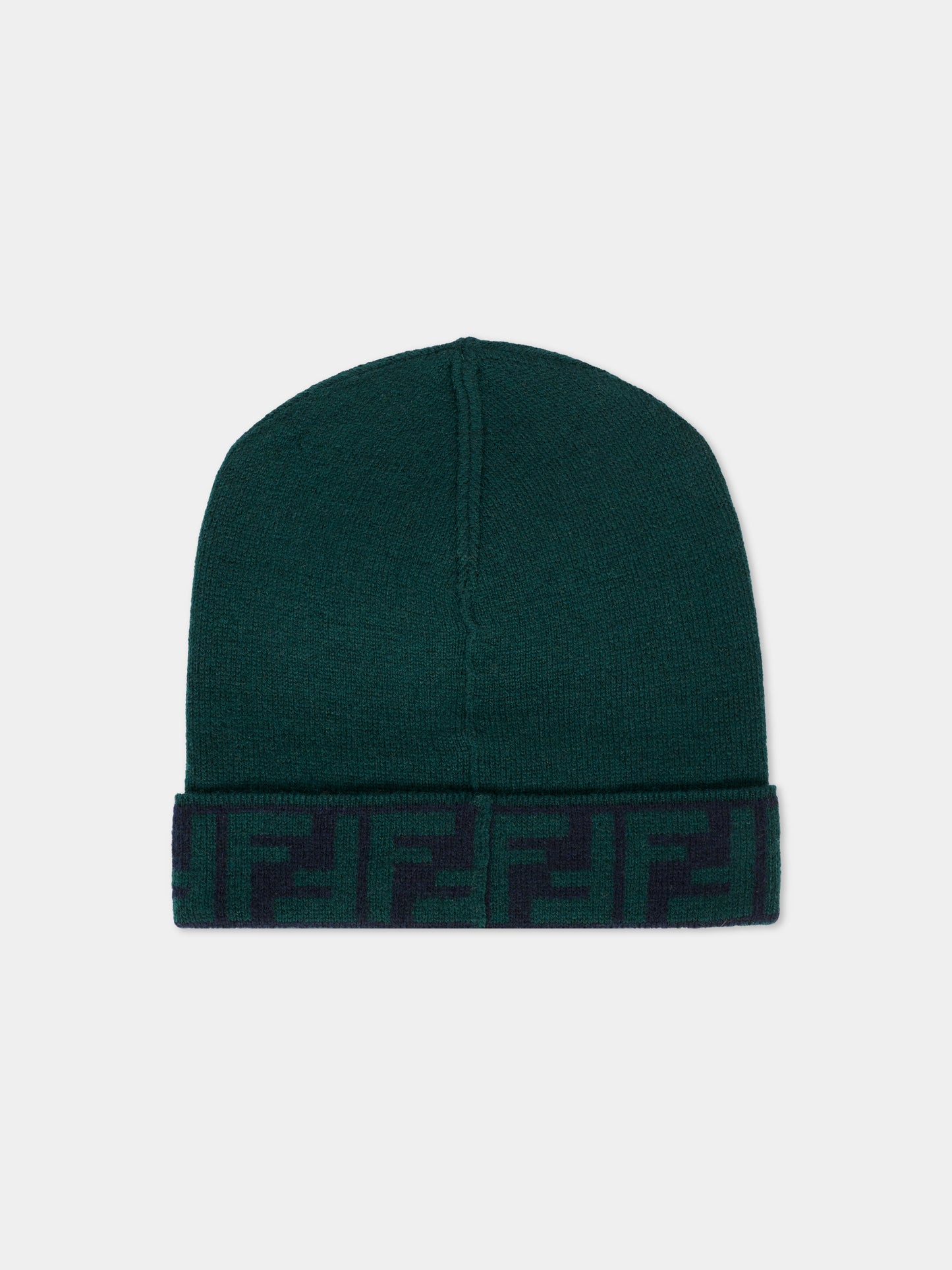 Berretto verde per neonati con FF,Fendi Kids,BUP081 AV7B F0L5W