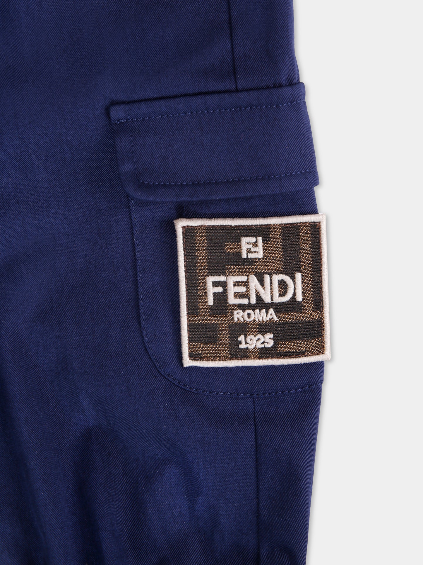 Pantaloni cargo blu per neonato,Fendi Kids,BMF257 AS5Y F1I11