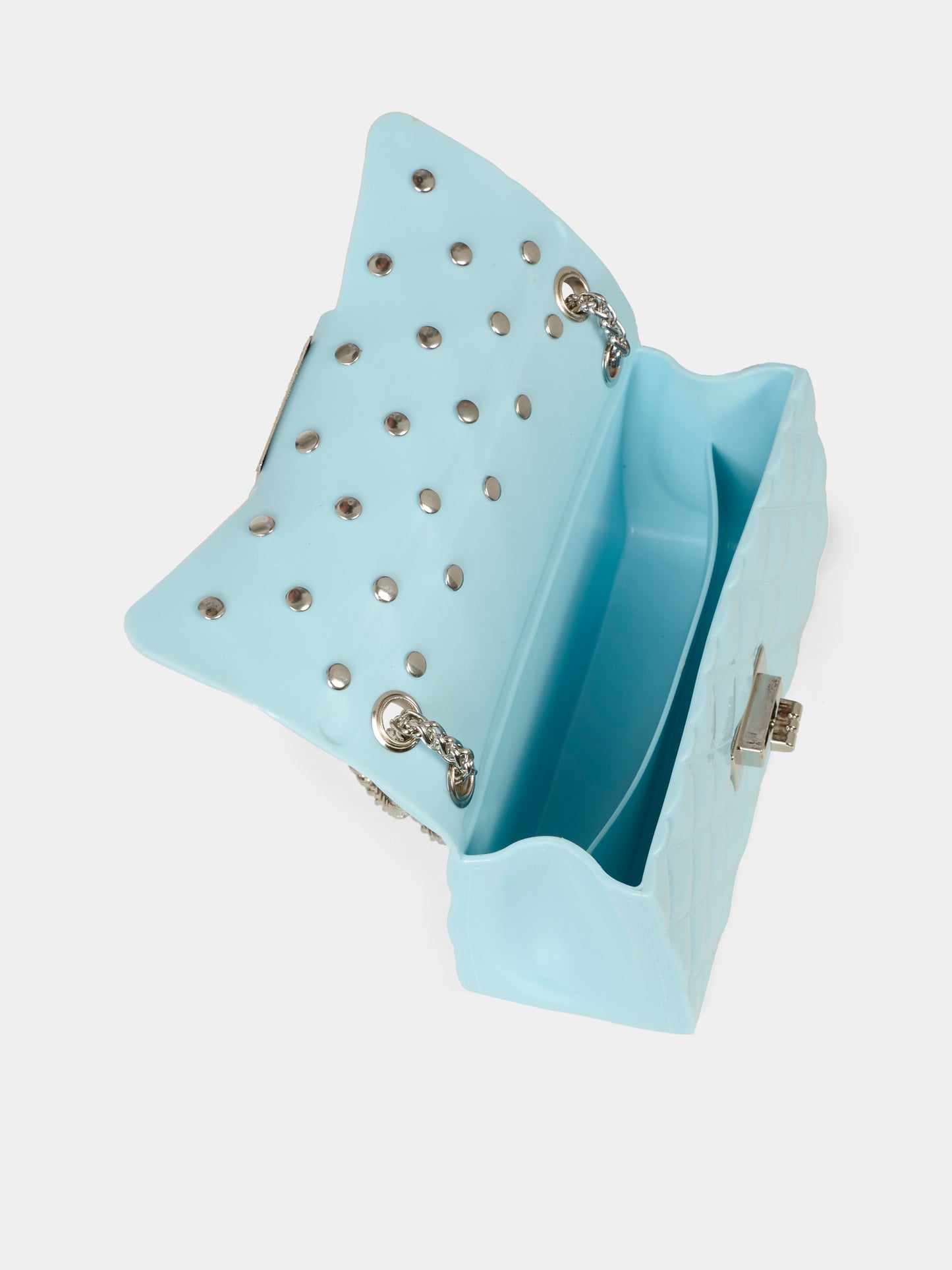 Borsa celeste per bambina con castoni,Monnalisa,17F002 6072 0058