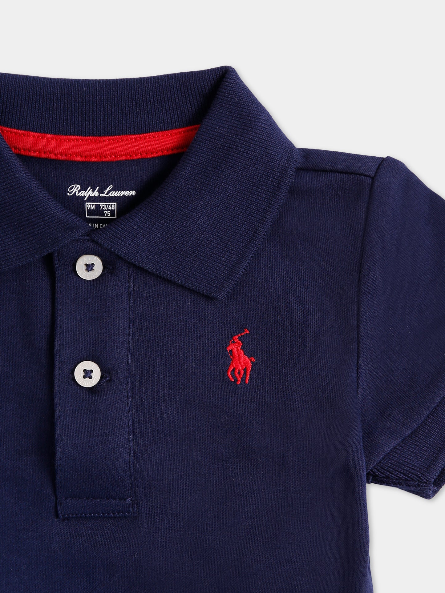 Body blu per neonati con cavallino