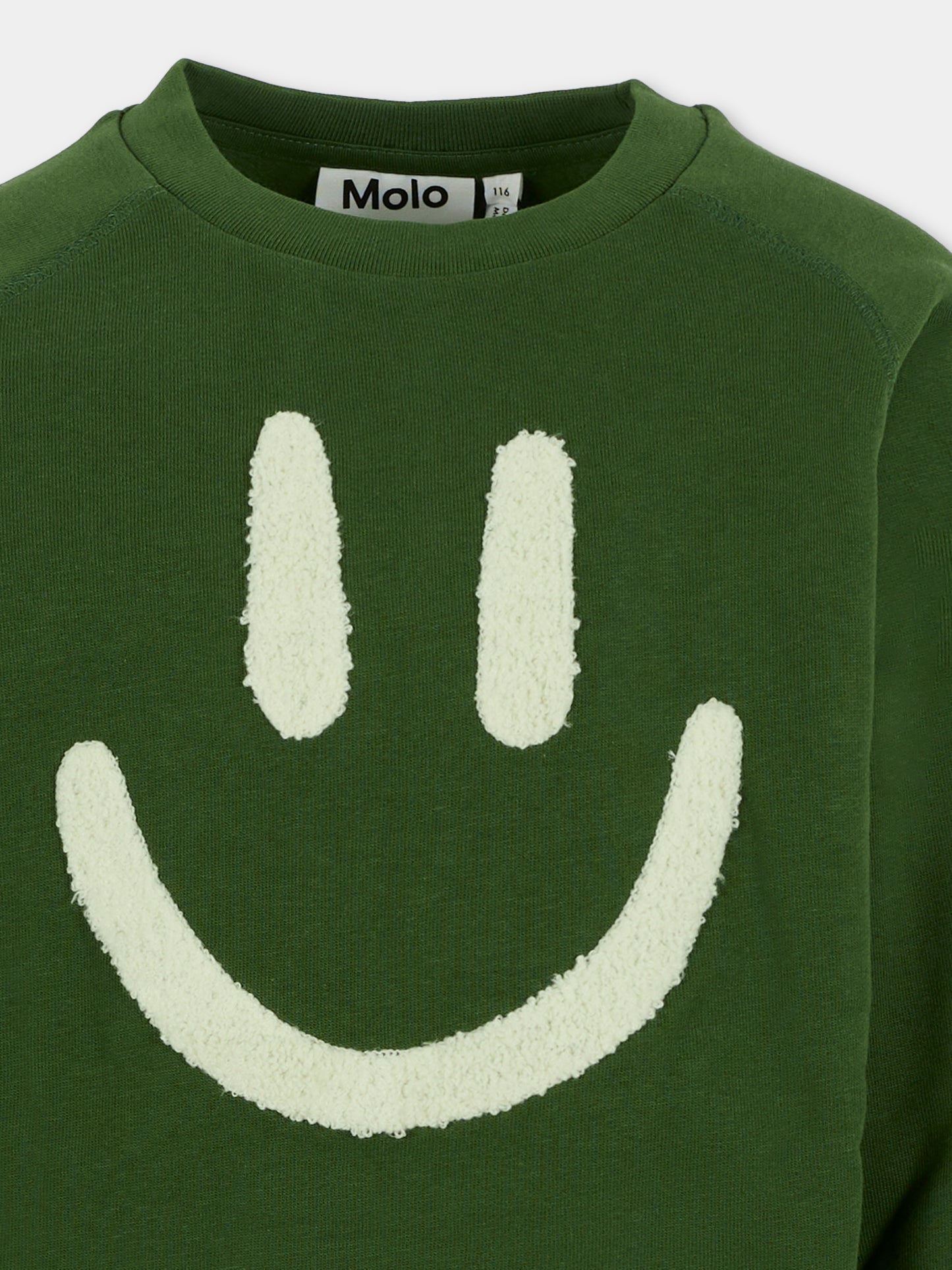 Felpa Mike verde per bambini con smile,Molo,6W25J201 5533