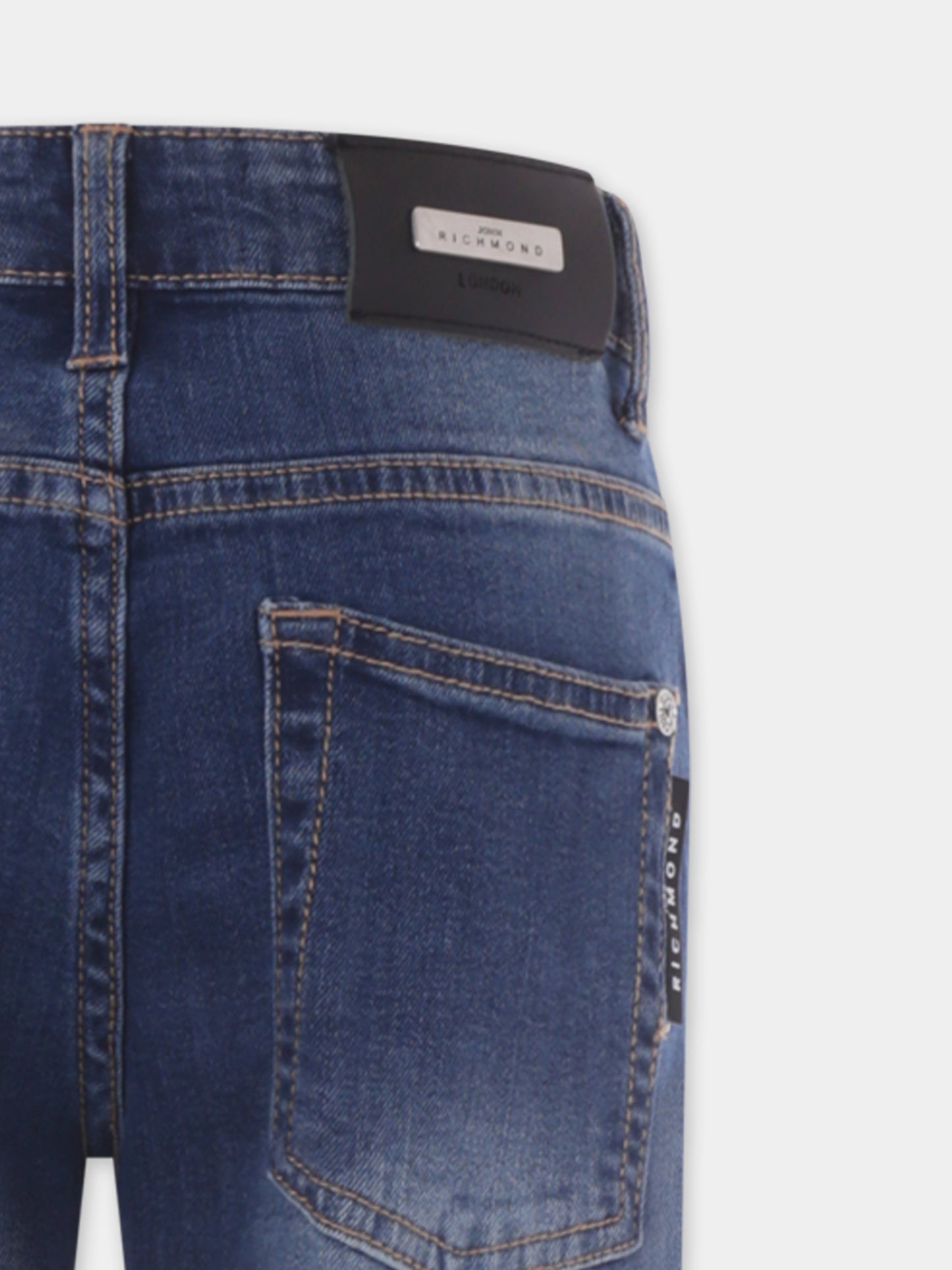 Jeans denim per bambino con logo,Richmond,RBP25020JE DENIM BLUE MEDIUM