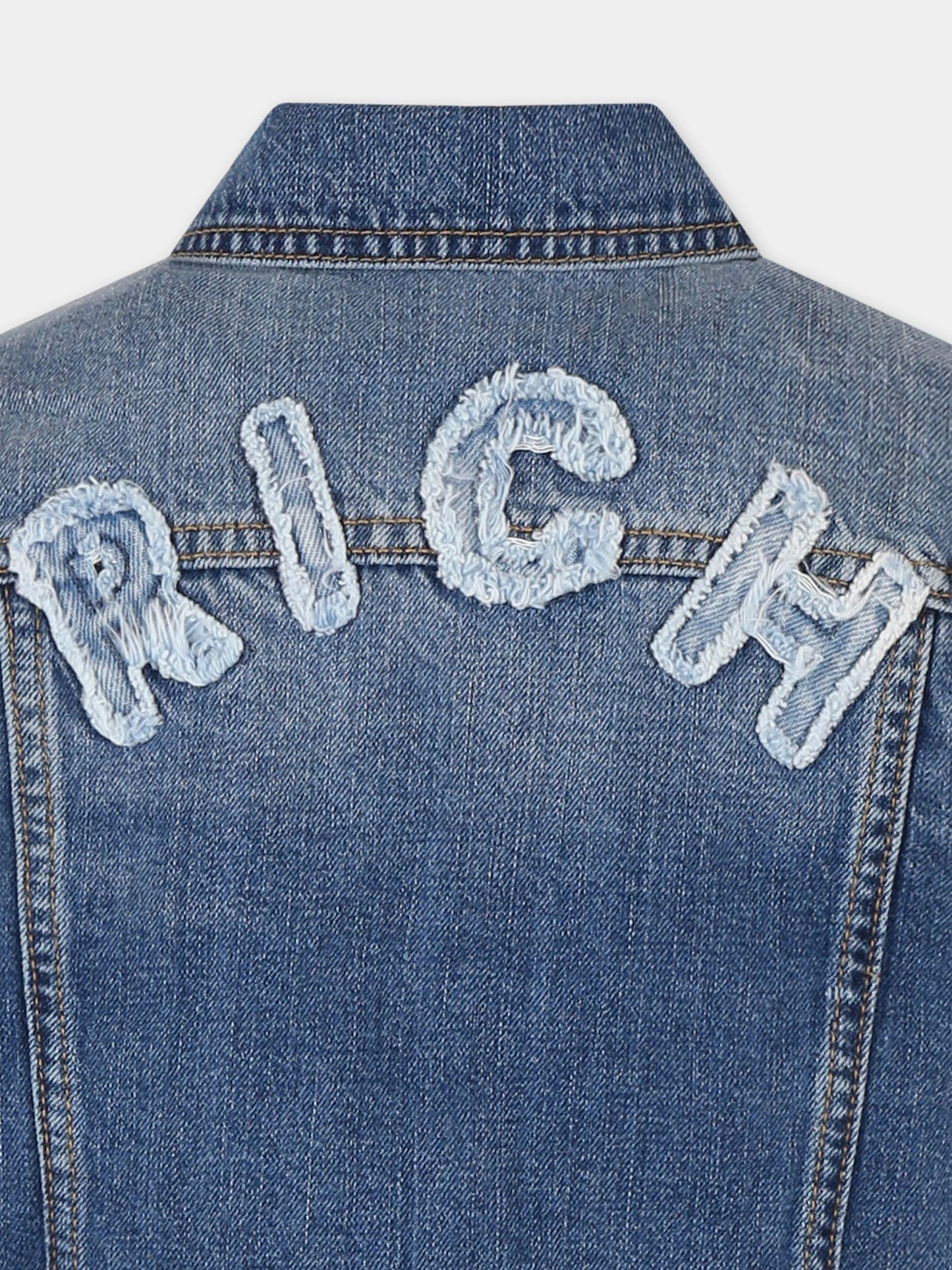 Giubbotto di jeans denim per bambino con logo,Richmond,RBP25156GB DENIM BLUE MEDIUM