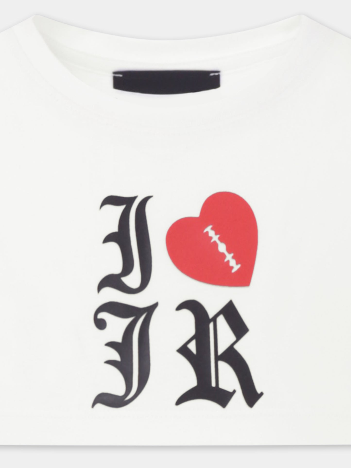 Top crop bianco per bambina con logo e cuore,Richmond,RGP25088TO WHITE