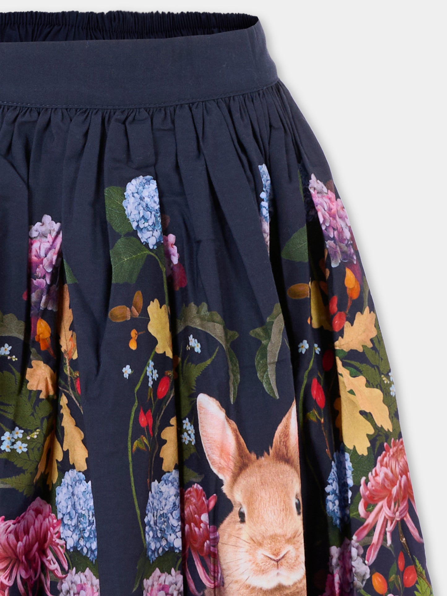 Gonna Bonnie nera per bambina con coniglio e fiori,Molo,2W25D110 4974