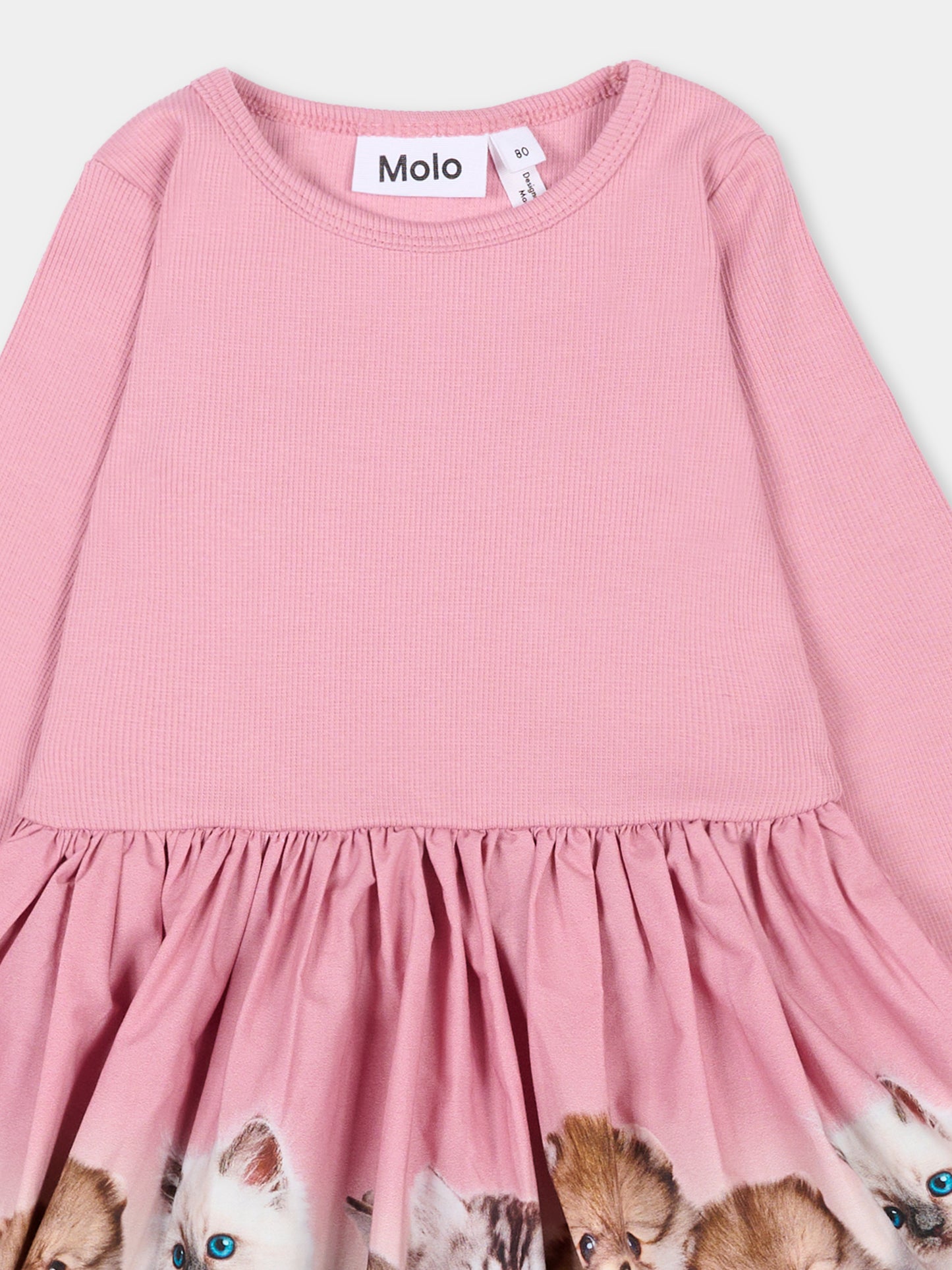 Vestito Candi rosa per neonata con animali,Molo,4W25E203 9606