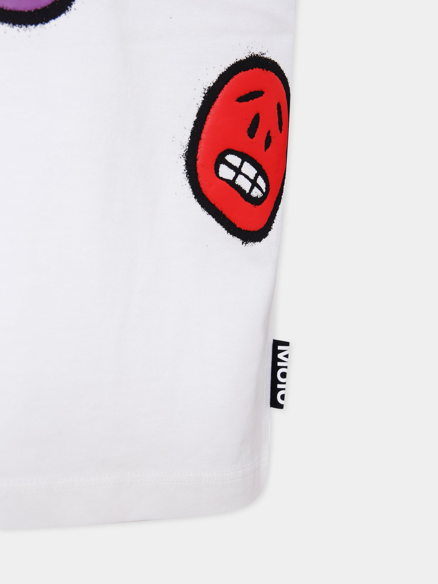 T-shirt Riley bianca per bambini con smile all over,Molo,6W25A203 5474