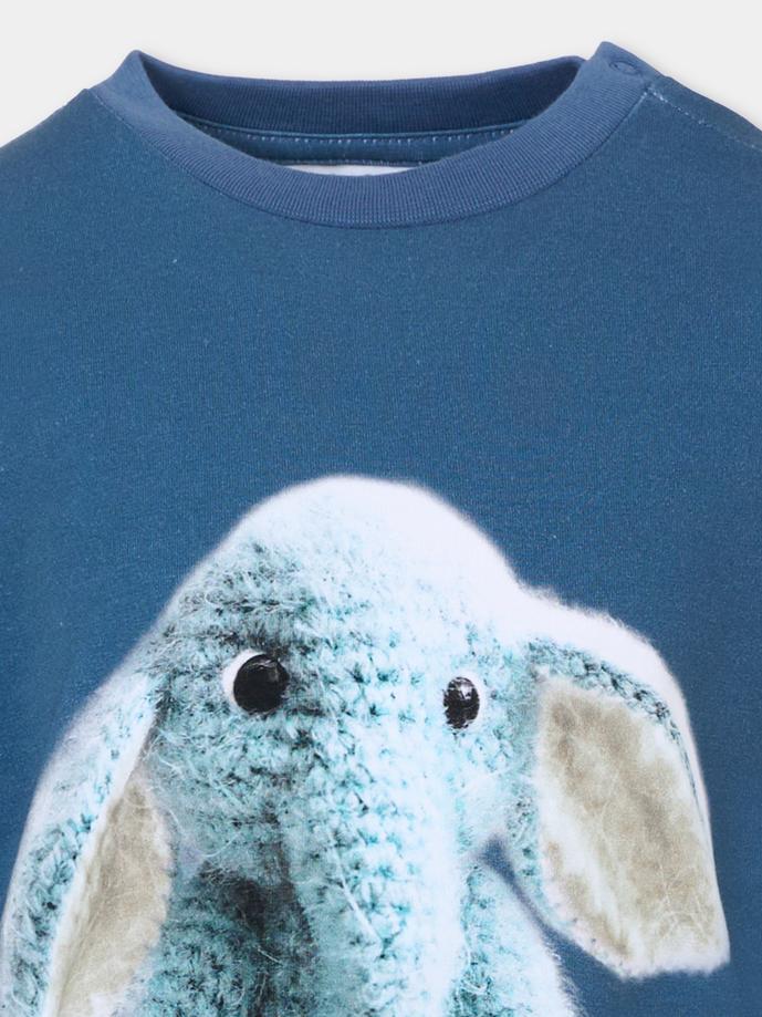 T-shirt Eloy blu per bambino con elefante,Molo,6W25A404 9660