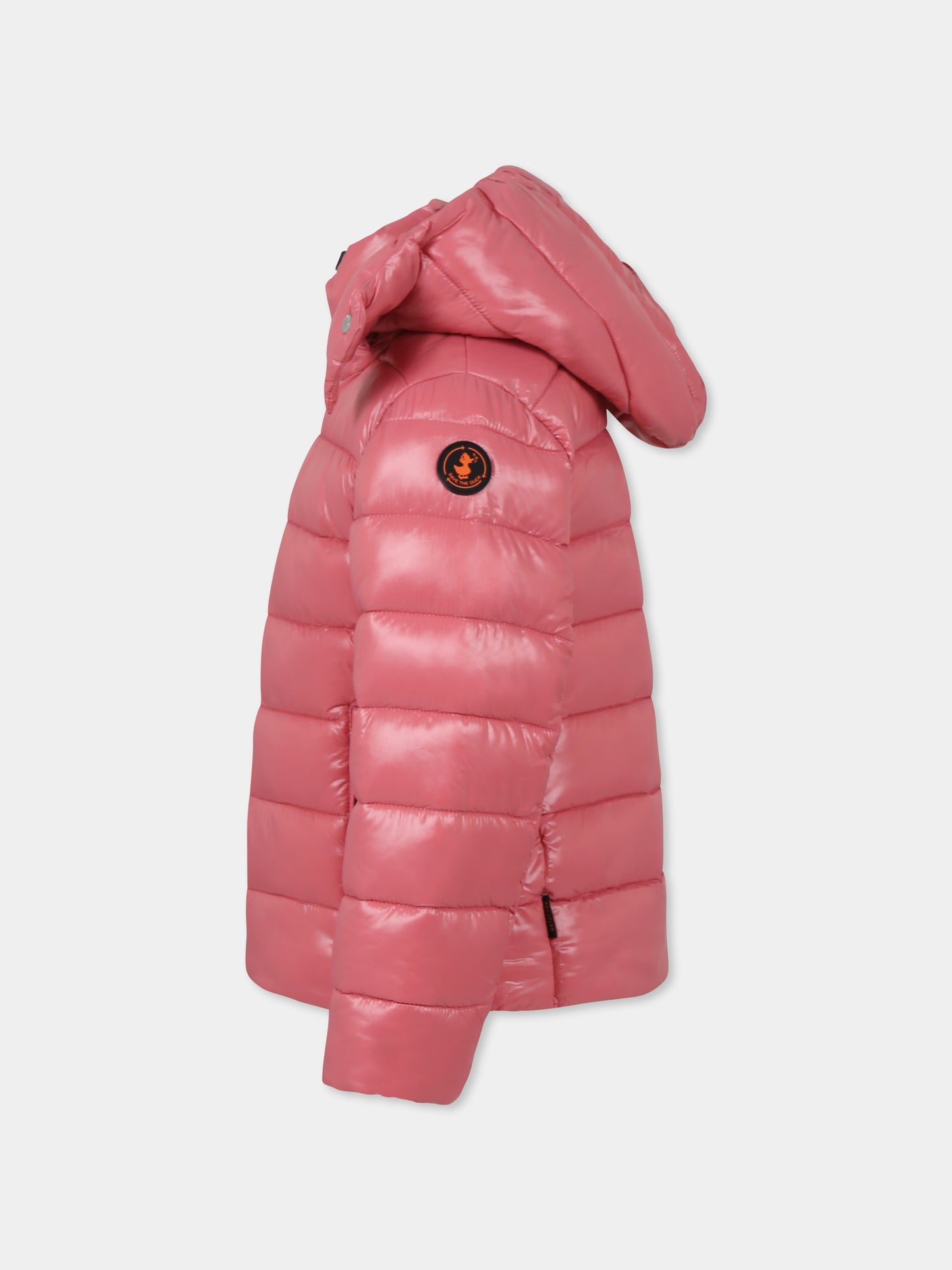 Piumino Evadine rosa per bambina con logo,Save The Duck Kids,J31470G LOVE19 80036