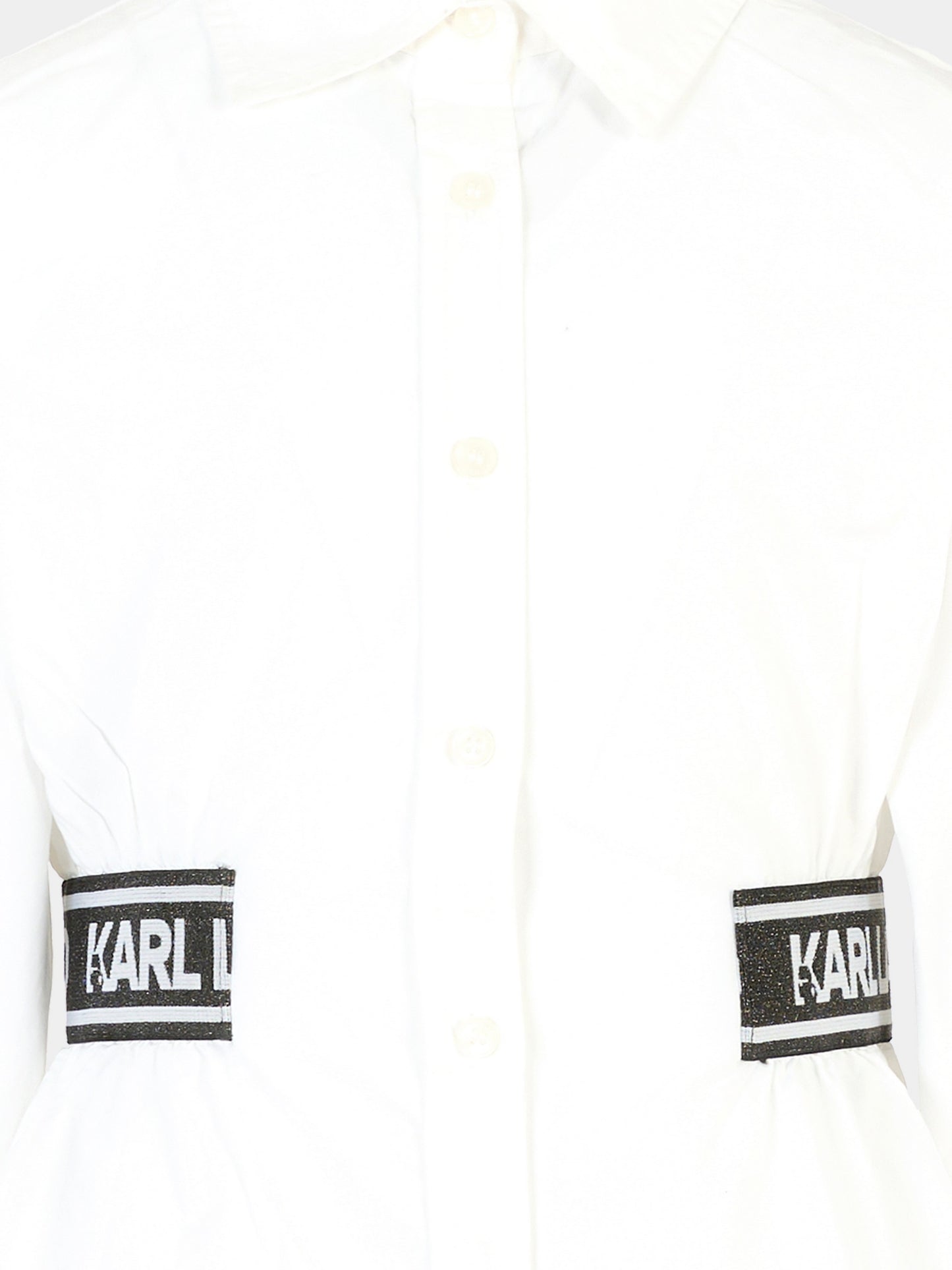 Camicia bianca per bambina con logo,Karl Lagerfeld Kids,Z30587 10P