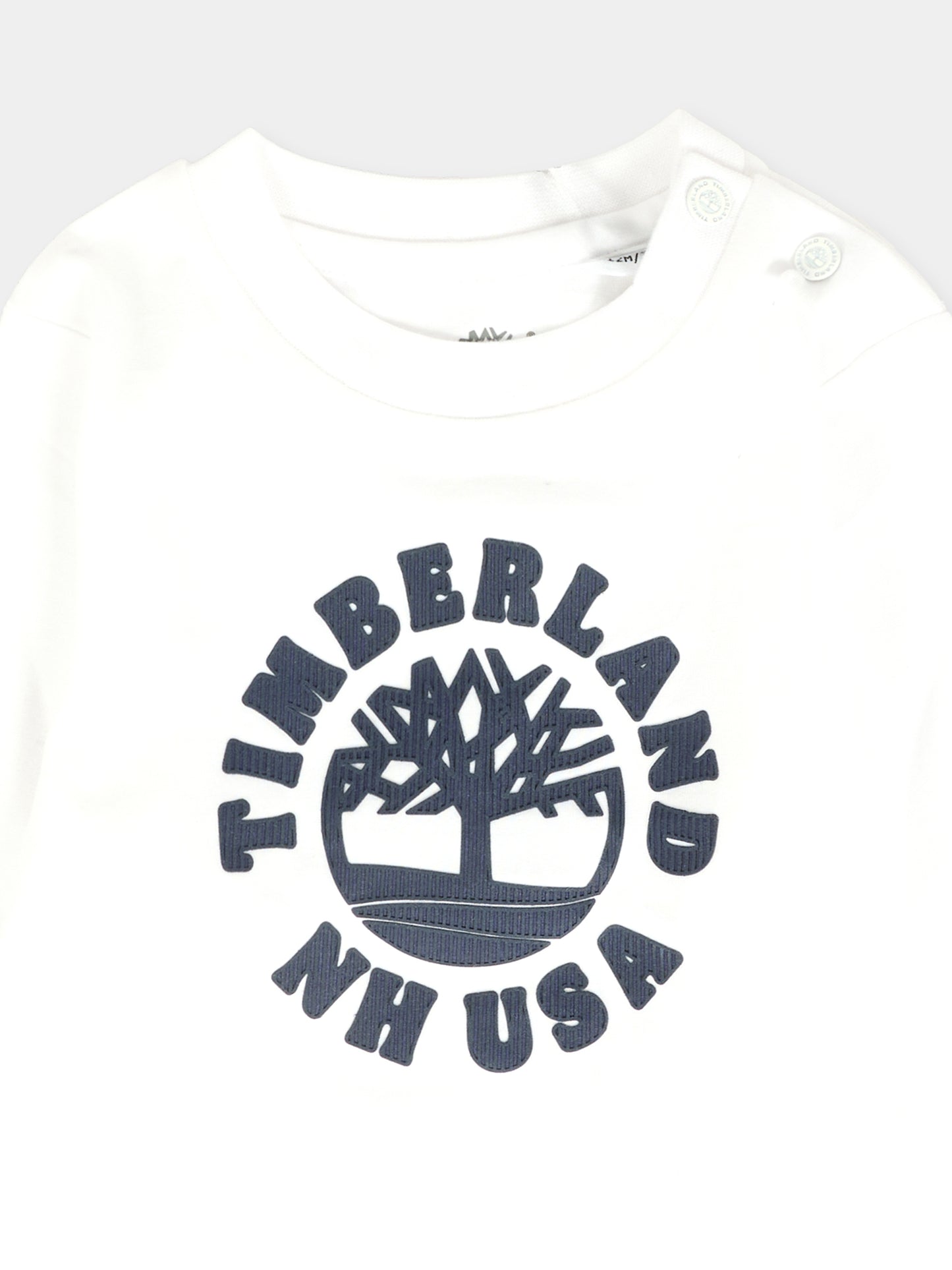 T-shirt bianca per neonato con logo,Timberland,T60589 10P