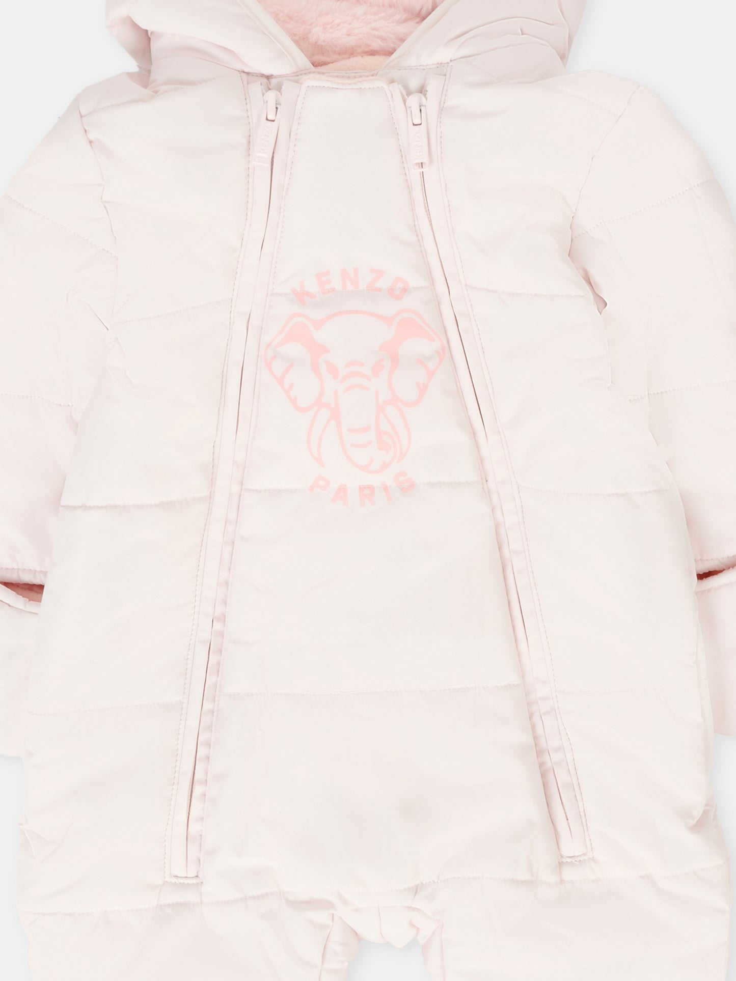 Piumino rosa per neonata con elefante,Kenzo Kids,K61255 47R