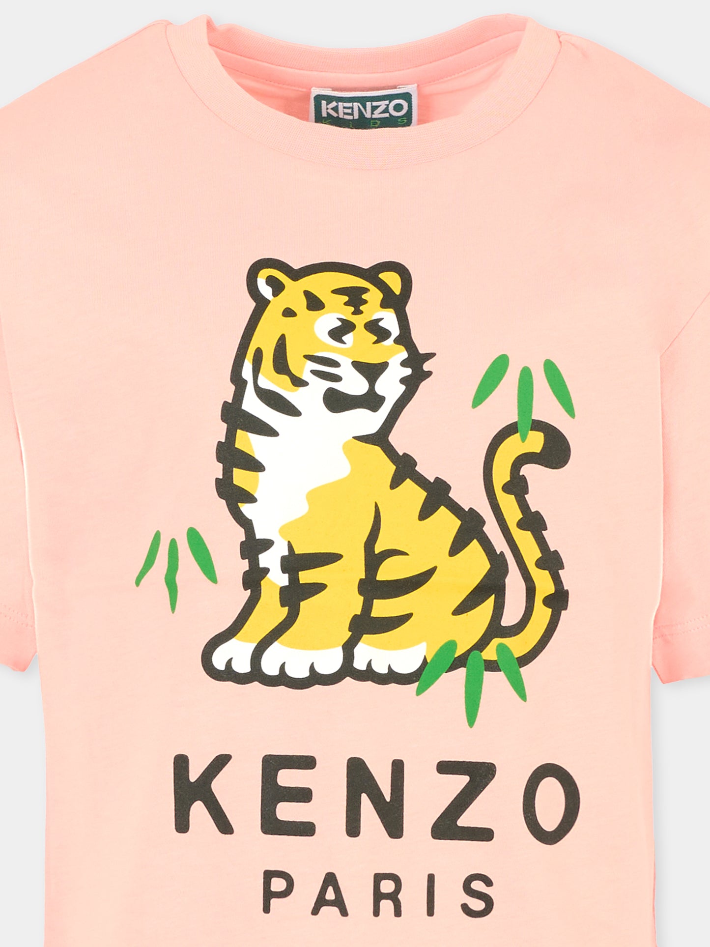T-shirt rosa per bambina con Kotora,Kenzo Kids,K61379 47H