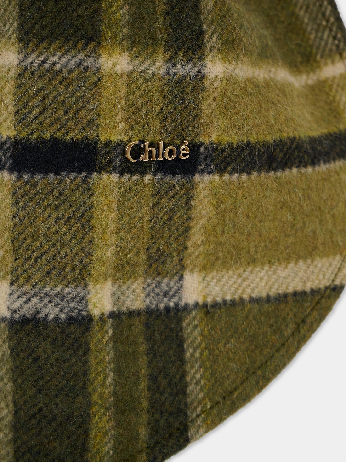 Cappa verde per bambina con logo,Chloé Kids,C20670 Z67