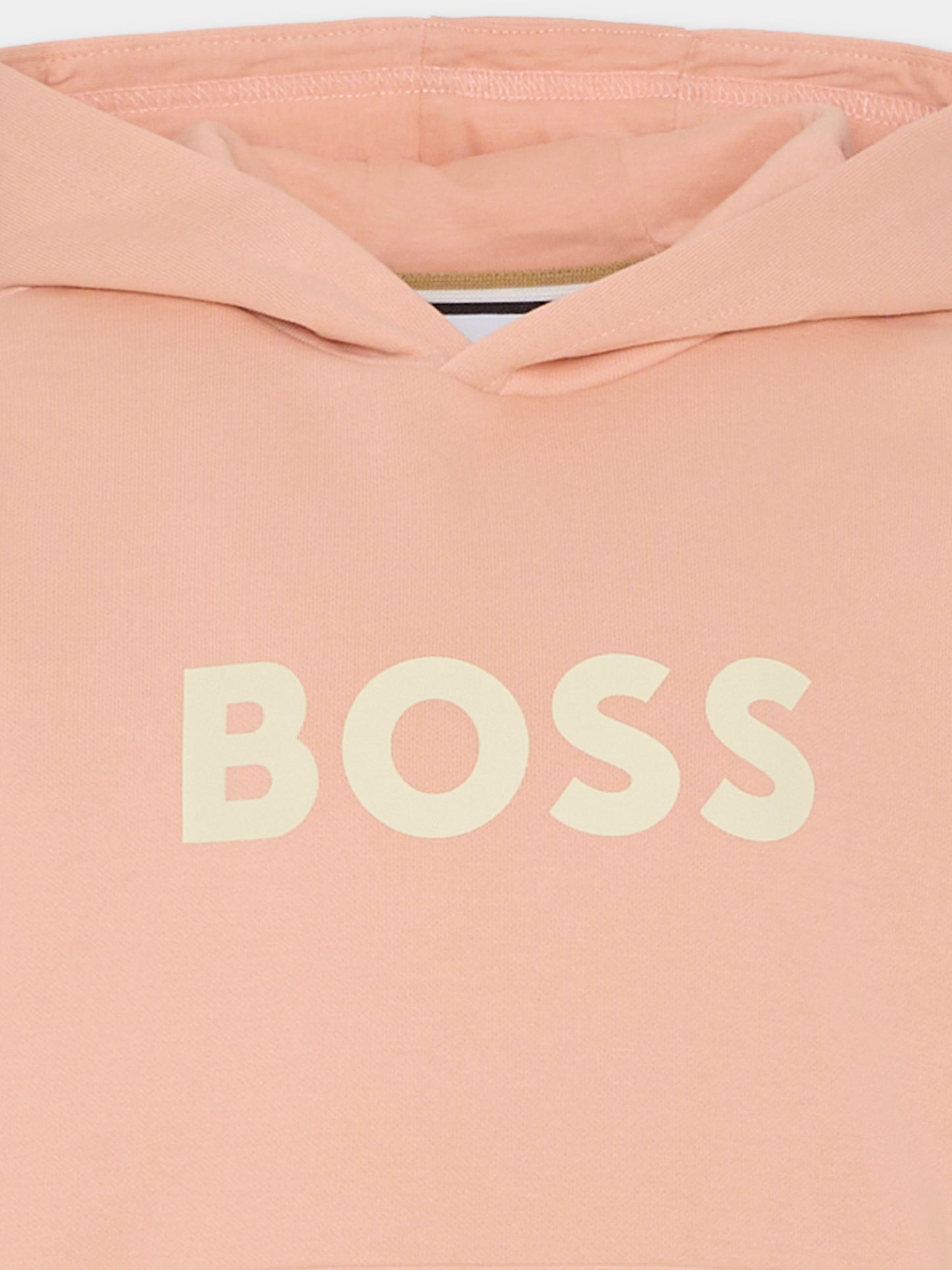 Felpa rosa per bambini con logo bianco,Boss,J52351 44S