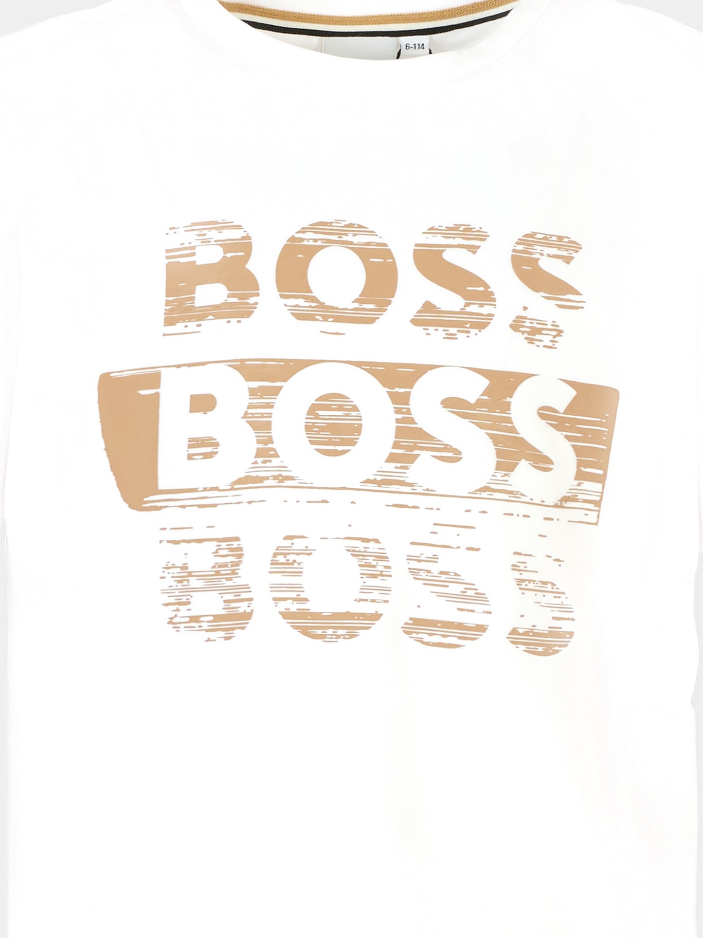 T-shirt bianca per bambino con logo,Boss,J52366 10P