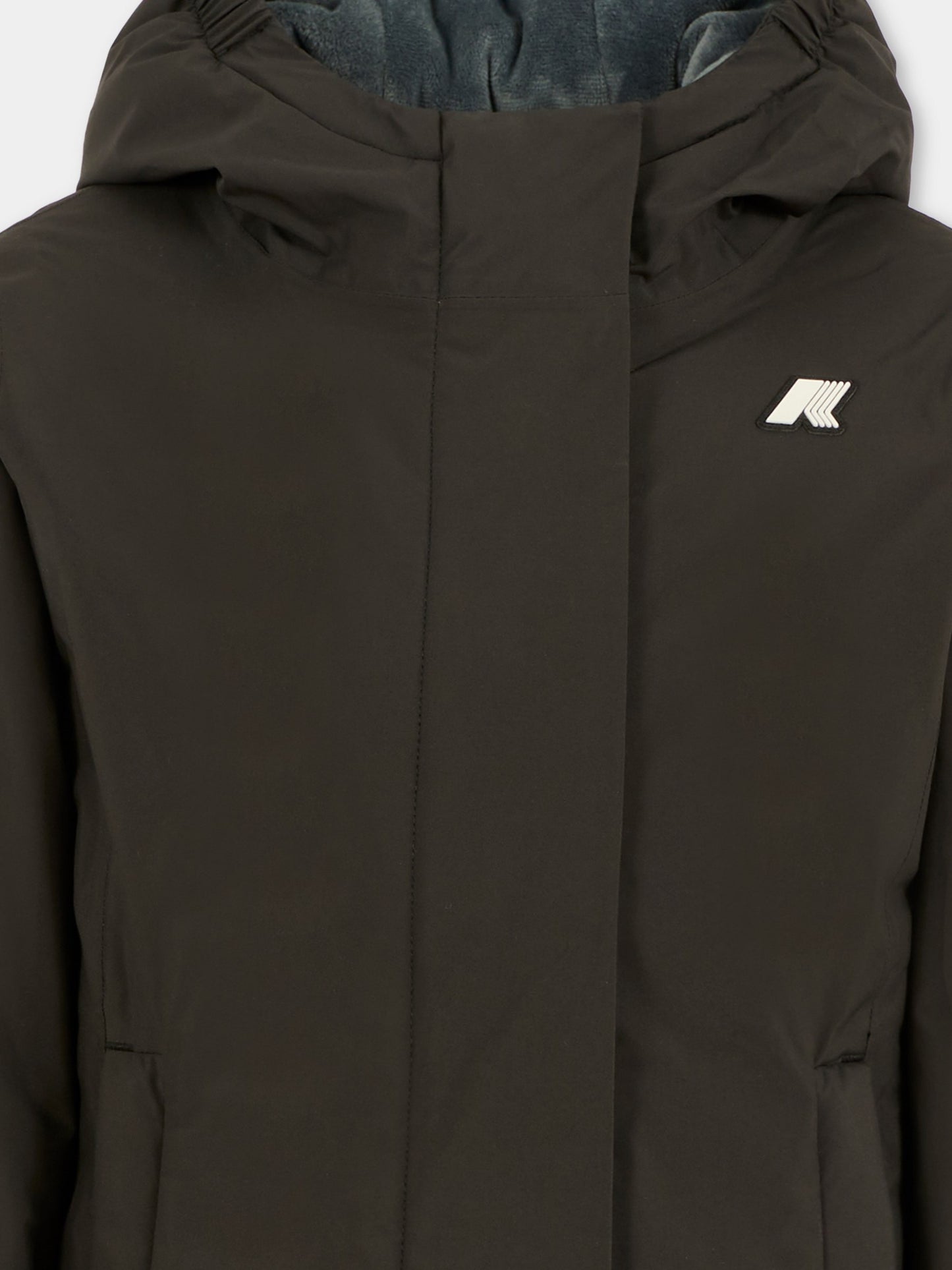 Giubbotto nero per bambino con logo,K-way,K4137WW AL8