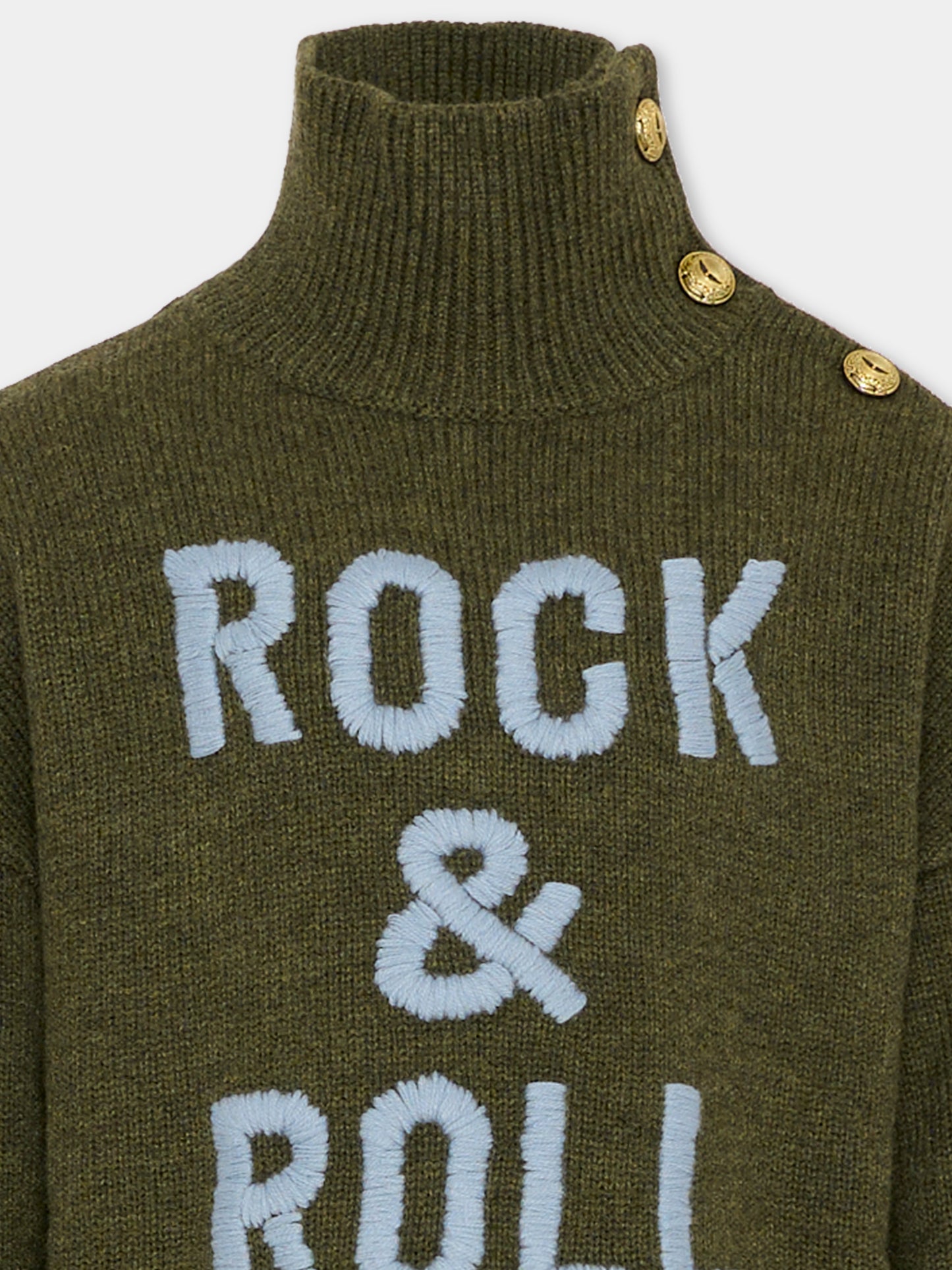 Dolcevita verde per bambina con scritta,Zadig & Voltaire Kids,X60425 H49