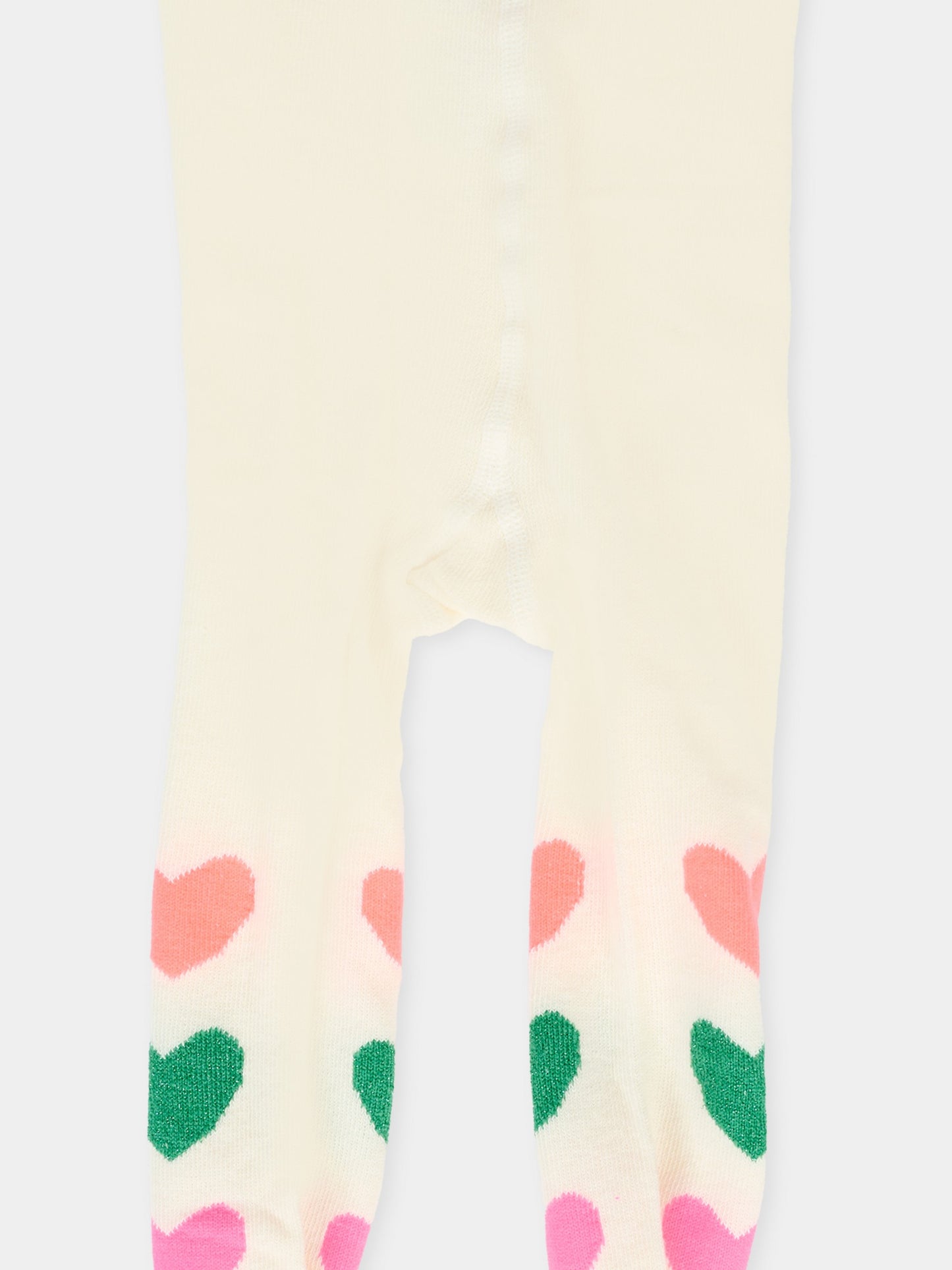 Collant avorio per bambina con cuori,Billieblush,U21515 121