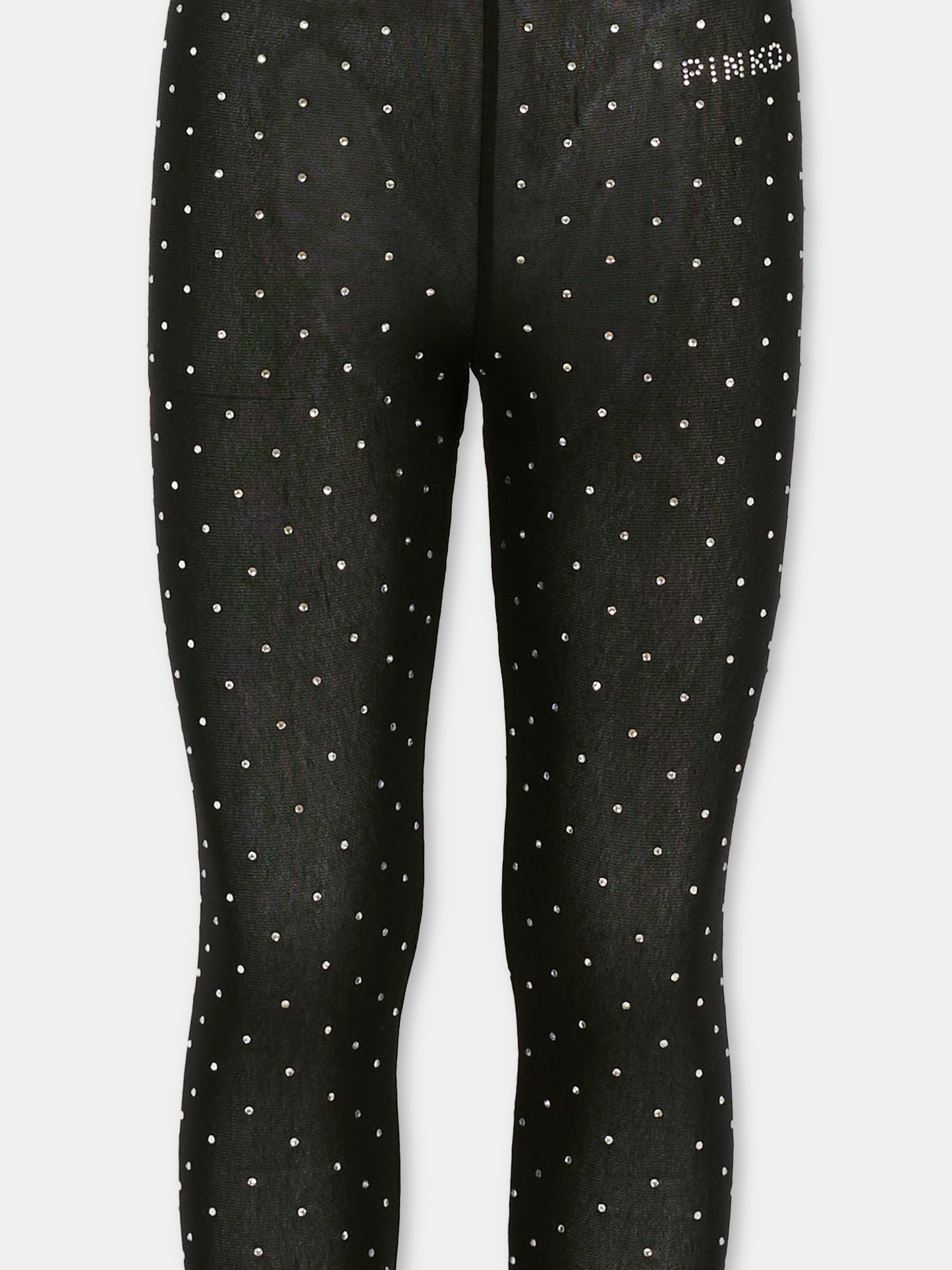 Leggings neri per bambina con strass
