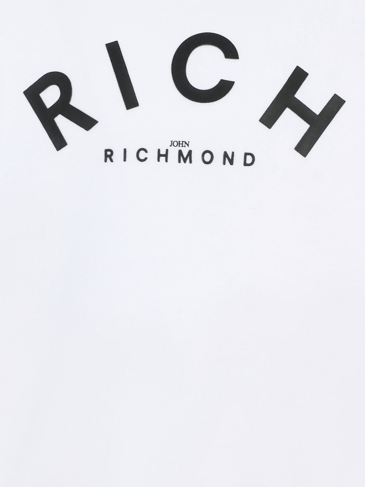 Felpa bianca per bambini con logo nero,Richmond,RBA25237FE WHITE