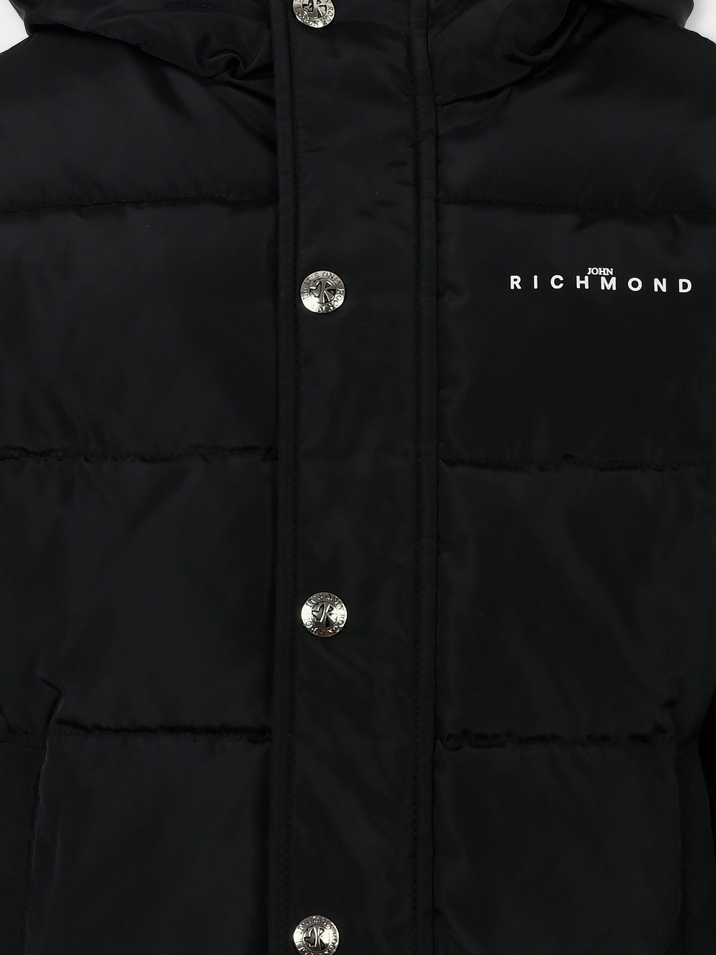 Piumino nero per bambino con logo,Richmond,RBA25233PI BLACK