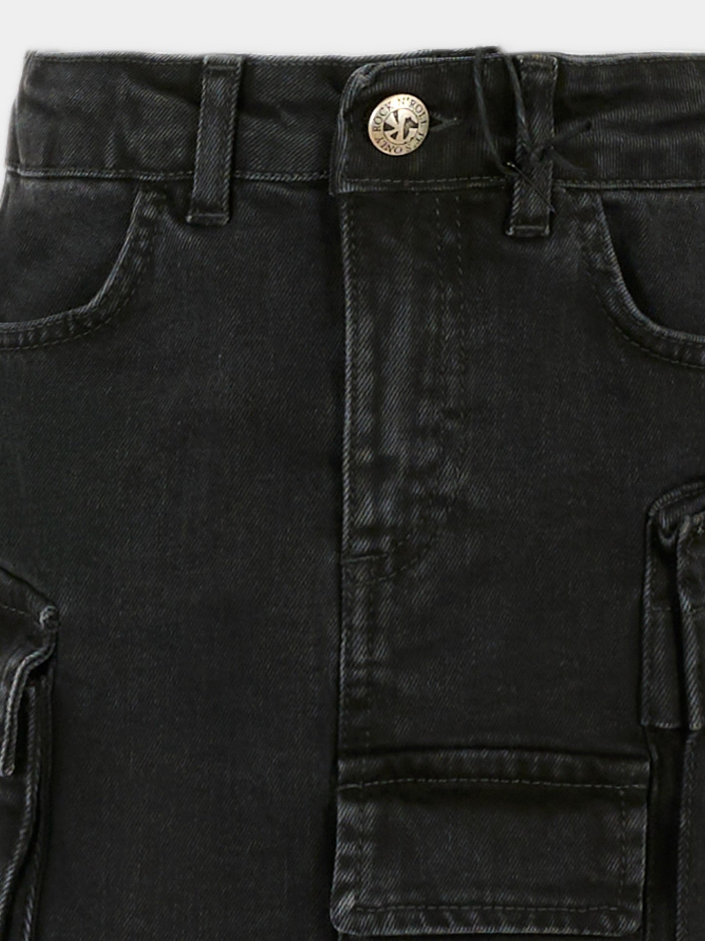 Gonna nera per bambina con logo,Richmond,RGA25218GO DENIM BLACK