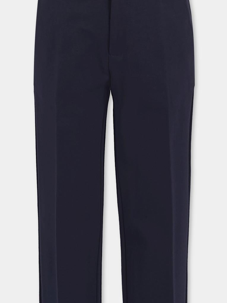 Pantaloni blu per bambino con logo,Trussardi Junior,TBA25126PA PEACOAT