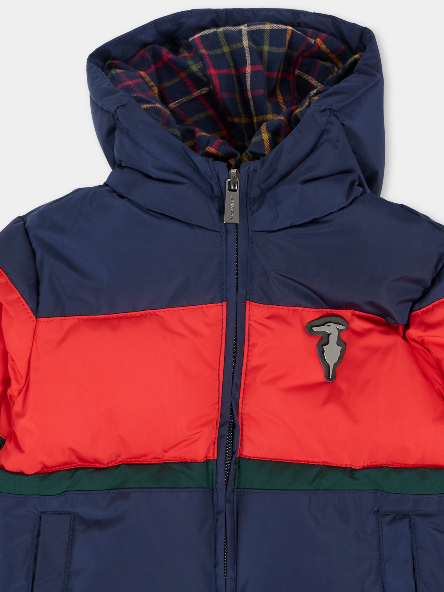 Piumino blu per neonato con logo,Trussardi Junior,TIA25028PI PEACOAT