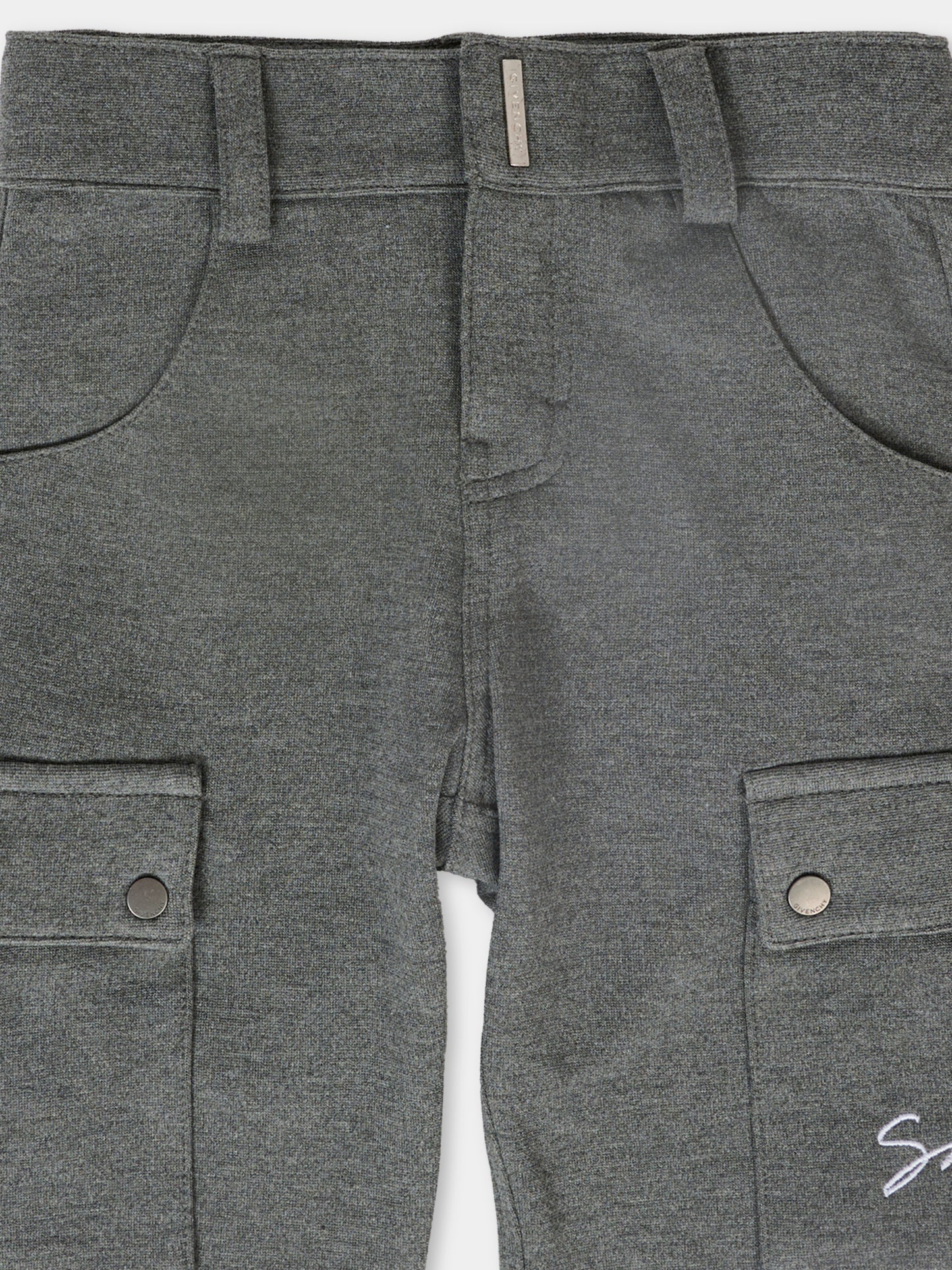 Pantaloni grigi per neonato con logo,Givenchy Kids,H30879 A83
