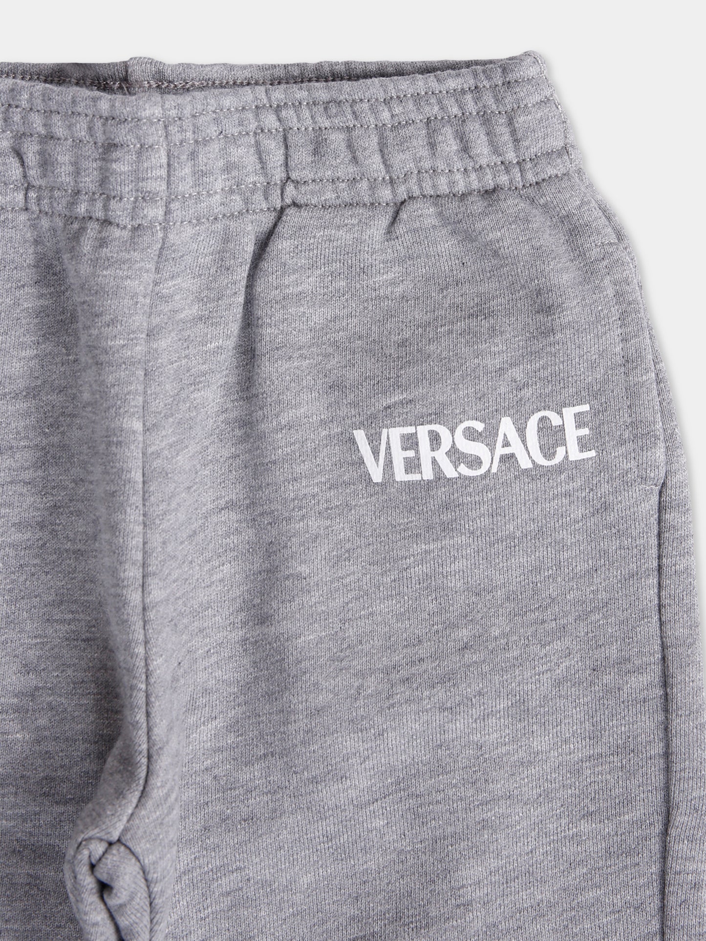 Pantaloni sportivi grigi con logo per neonati,Versace,1018580 1A15326 2E000